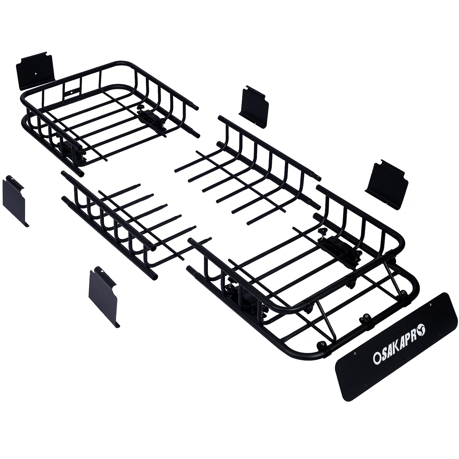 Cesta de almacenamiento de carga para el techo Kahomvis para portaequipajes en el techo de 22.8 pulgadas de largo x 65.2 pulgadas de ancho x 6 pulgadas de alto en acero GH-QP214-104