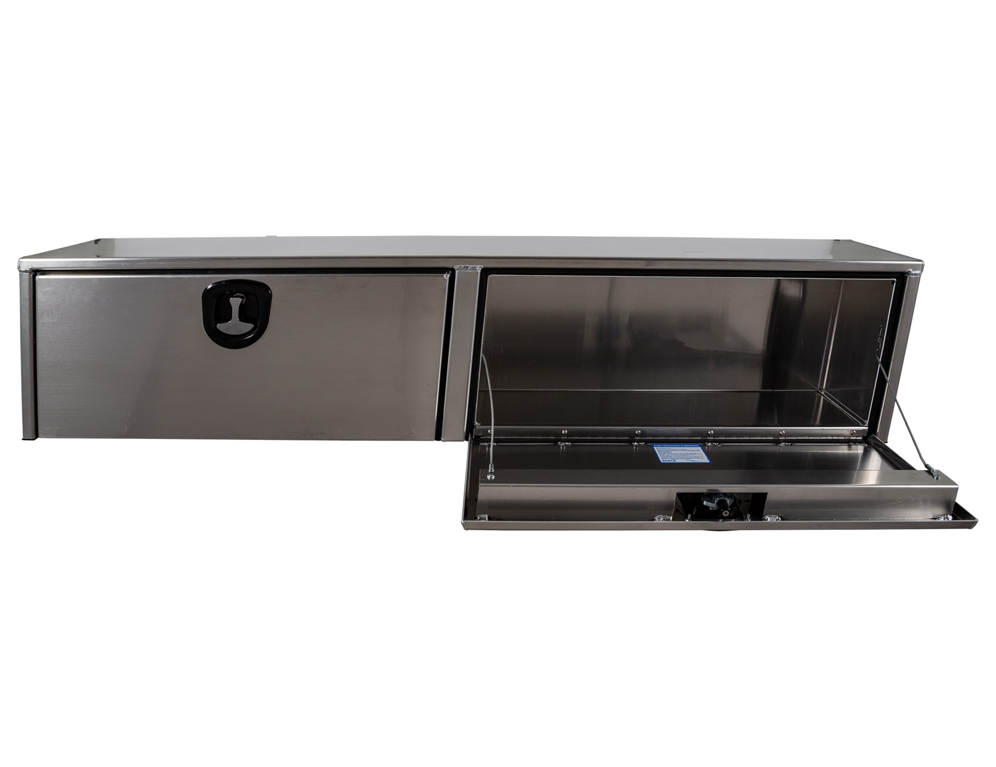 Caja de herramientas para camioneta de montaje superior de aluminio liso de 72 pulgadas x 16 pulgadas x 18 pulgadas de Buyers Products