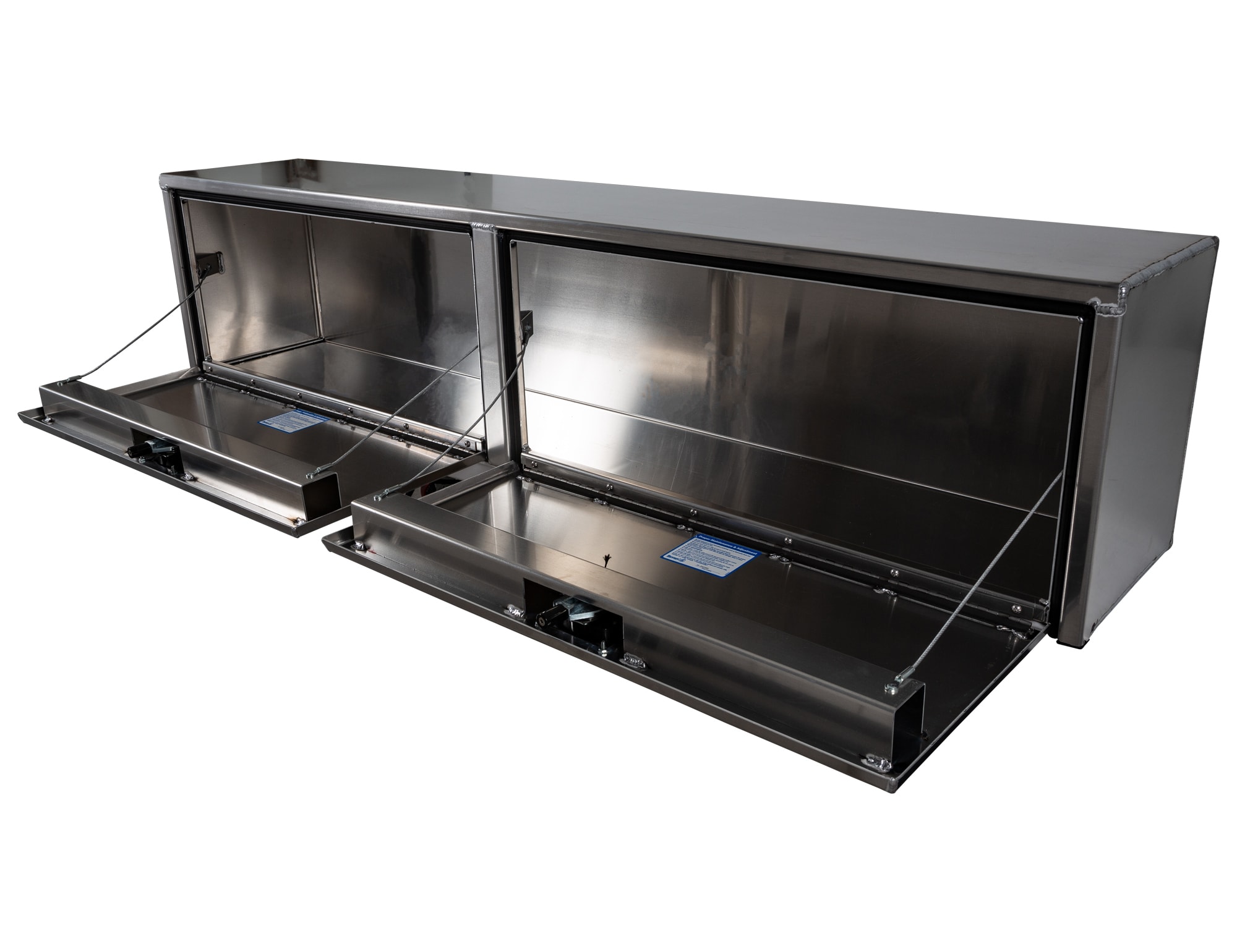Caja de herramientas para camioneta de montaje superior de aluminio liso de 72 pulgadas x 16 pulgadas x 18 pulgadas de Buyers Products