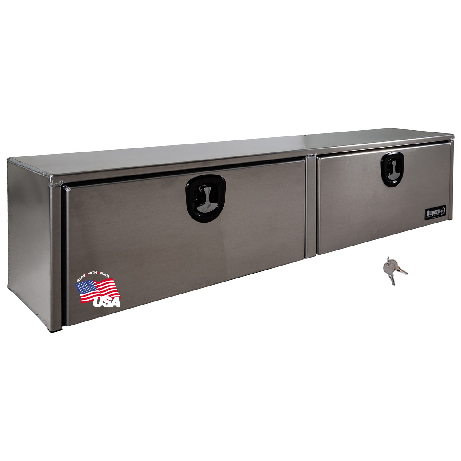 Caja de herramientas para camioneta de montaje superior de aluminio liso de 72 pulgadas x 16 pulgadas x 18 pulgadas de Buyers Products