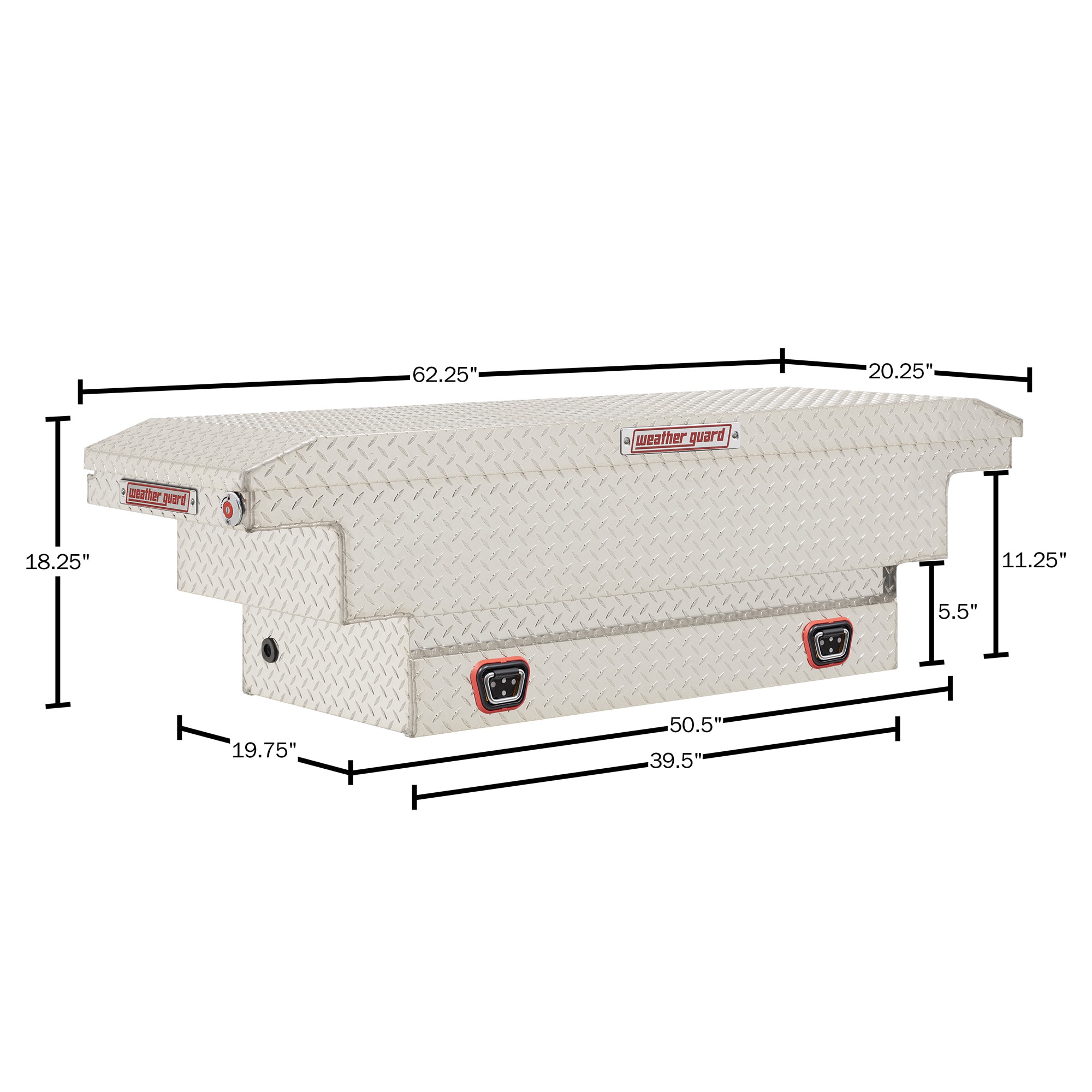 Caja de herramientas para camioneta tipo crossover de aluminio WEATHER GUARD de 62 pulgadas x 20 pulgadas x 18 pulgadas 137-0-04