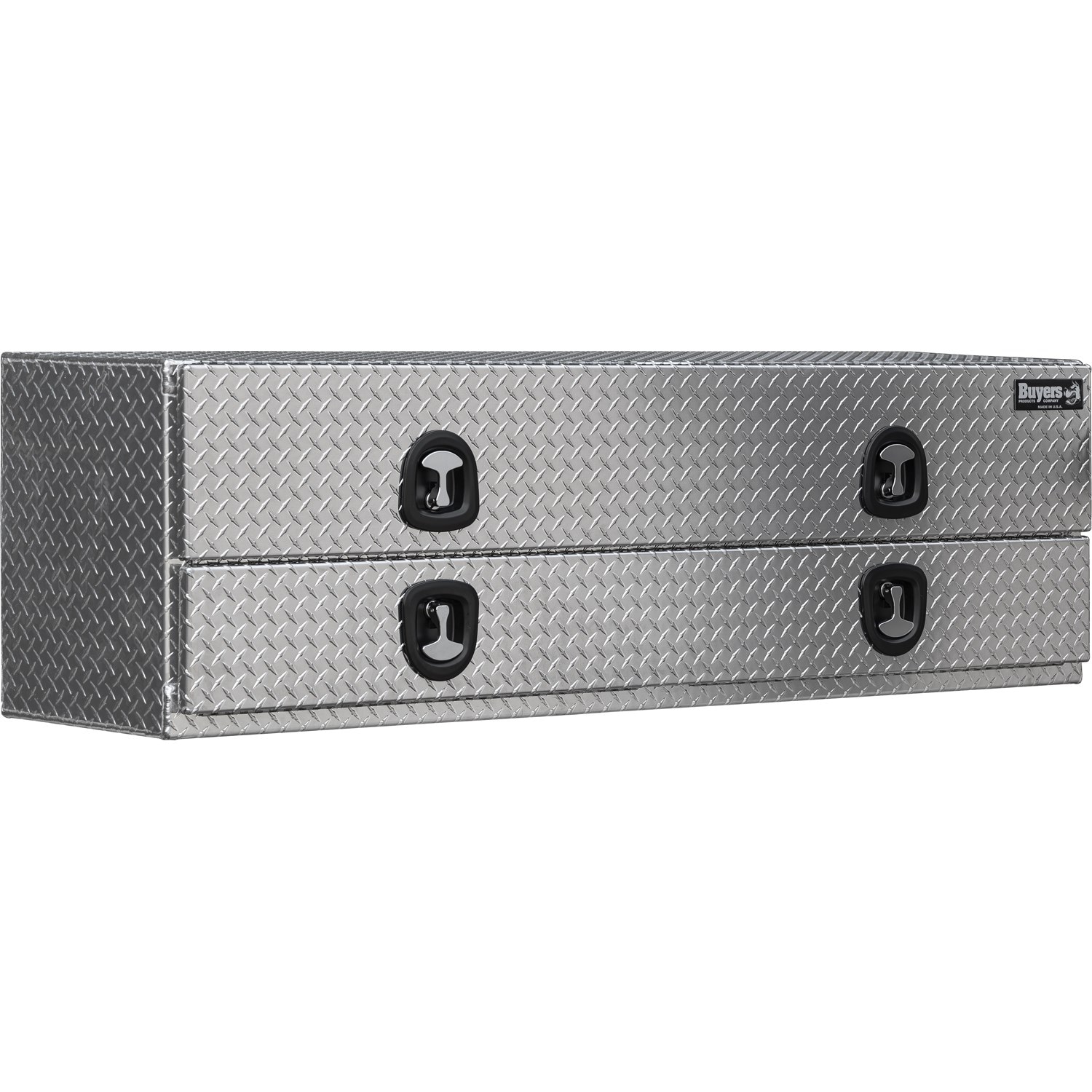 Caja de herramientas para camión de montaje en la parte superior de aluminio con patrón de diamante de 18 pulgadas x 90 pulgadas x 21 pulgadas de Buyers Products