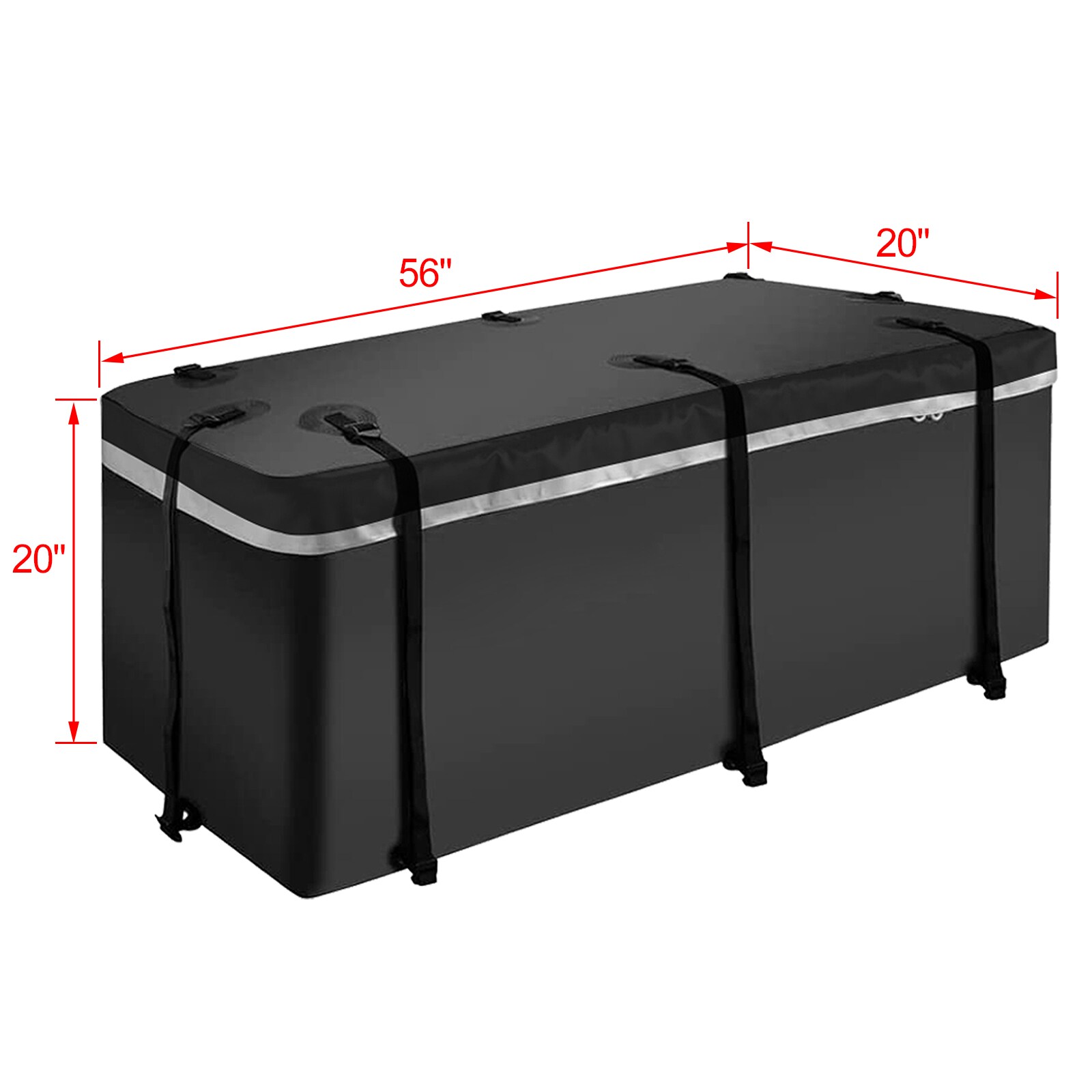 Cesta Portaequipajes con Montaje en el Enganche de Remolque + Bolsa de Carga Impermeable 60 pulgadas L x 38.2 pulgadas W x 6 pulgadas H Canasto de carga de remolque de acero GH-QP214-175