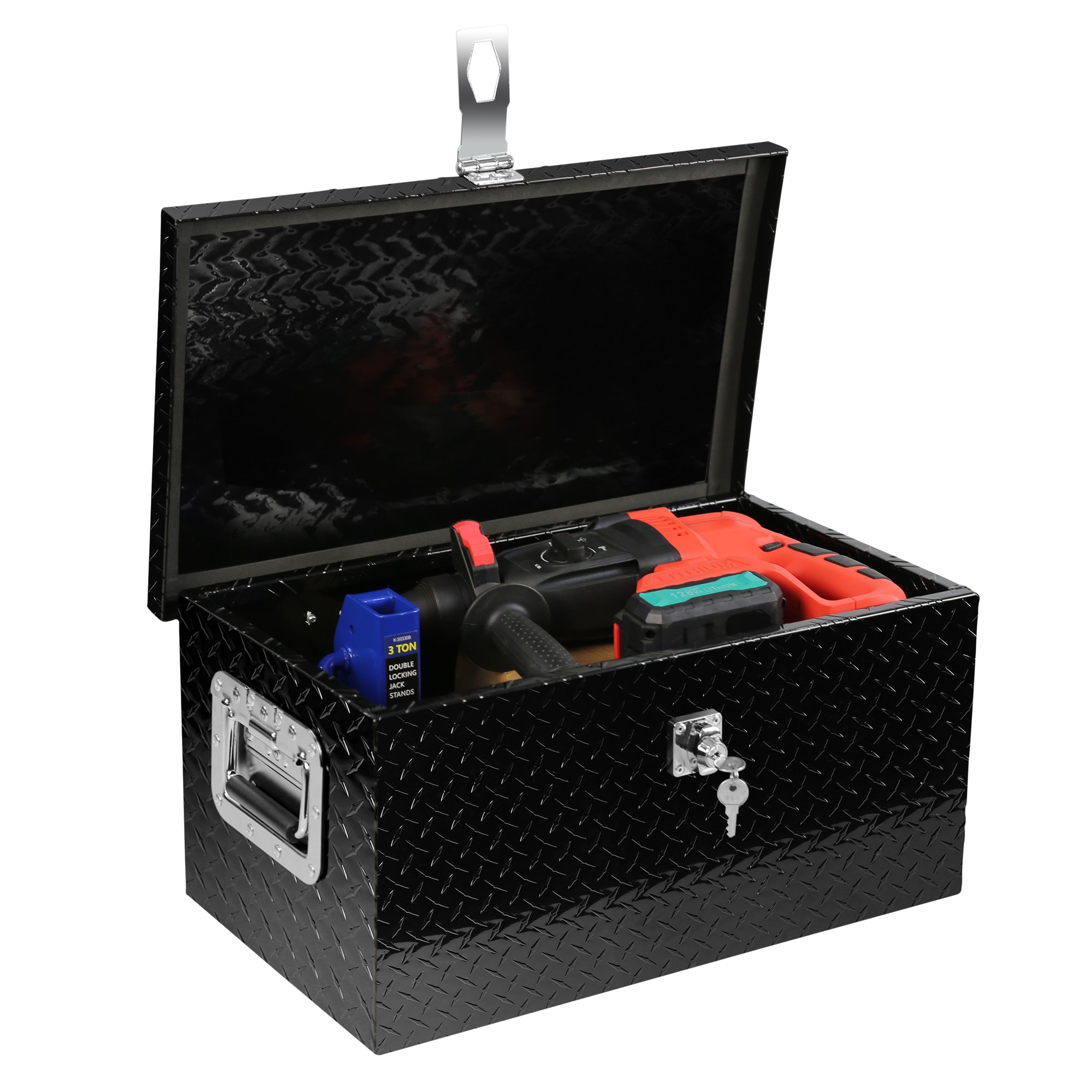 Caja de herramientas para camión de aluminio negro Kahomvis de 20 pulgadas x 11.8 pulgadas x 9.3 pulgadas YS-QP214-471