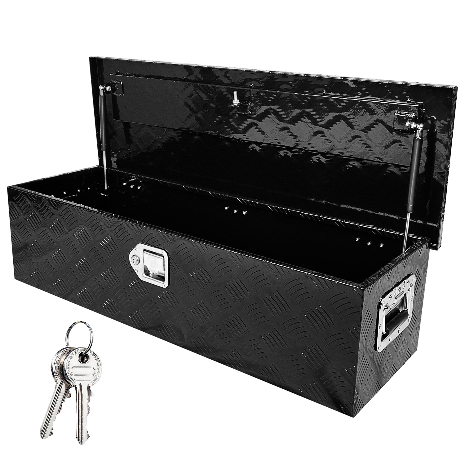 Caja de herramientas para camión, en aluminio negro de 38.8 pulgadas x 12.8 pulgadas x 10.4 pulgadas SUPER-QP214-930 de Kahomvis.