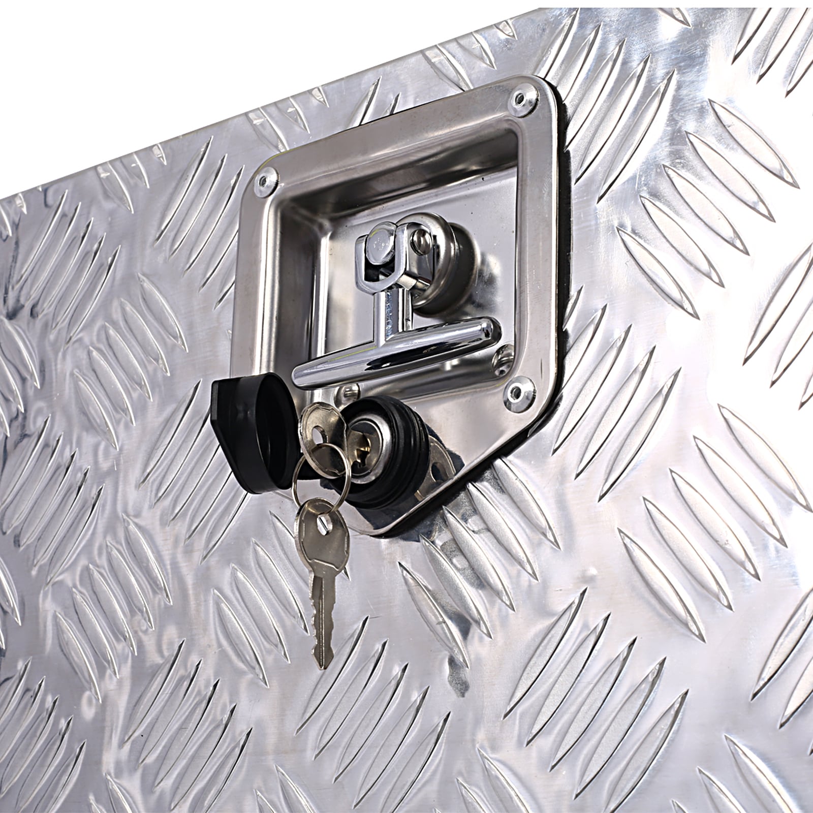 Caja de herramientas para camioneta bajo el chasis de aluminio plateado de 24 pulgadas x 17.3 pulgadas x 17.7 pulgadas Maocao Hoom BH81858