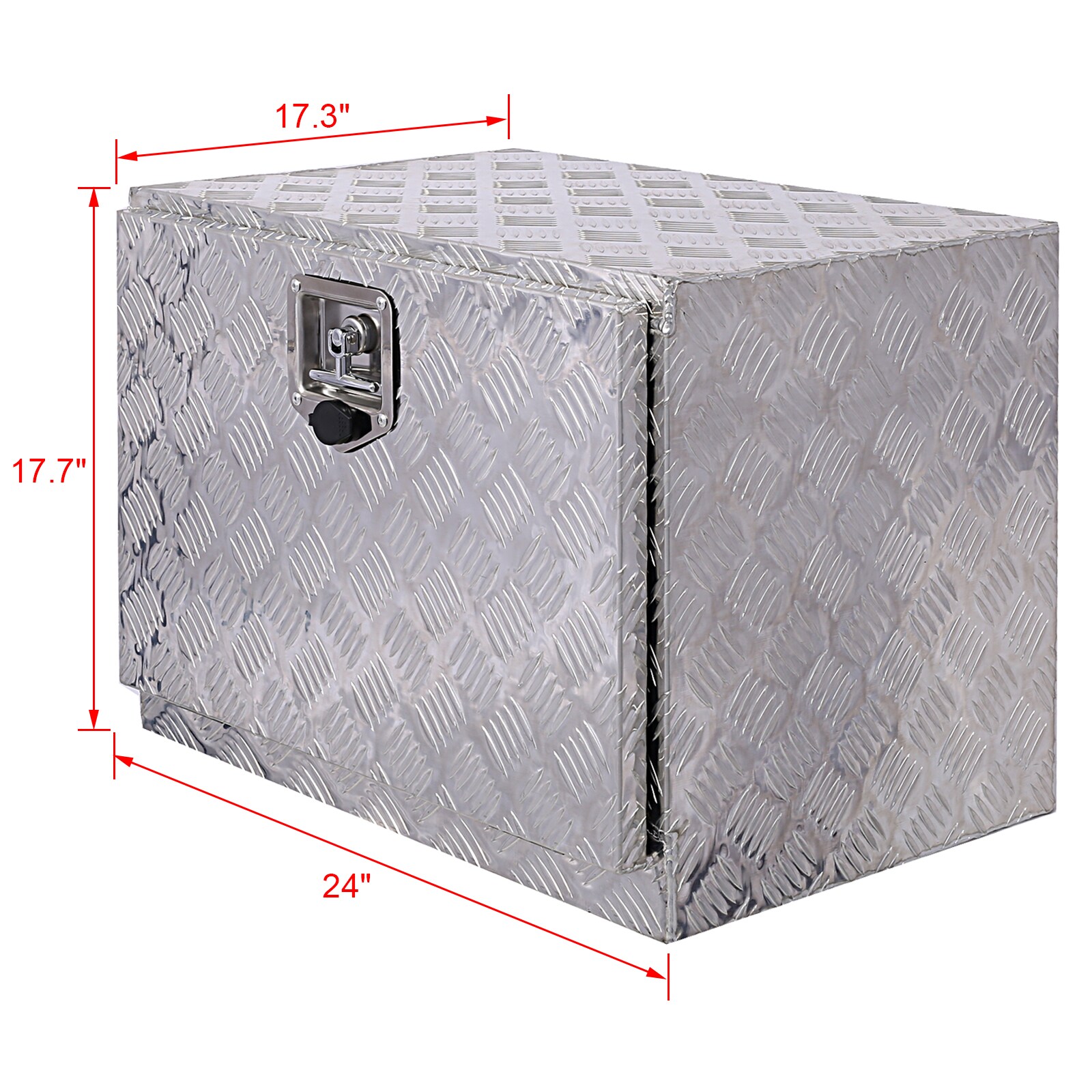 Caja de herramientas para camioneta bajo el chasis de aluminio plateado de 24 pulgadas x 17.3 pulgadas x 17.7 pulgadas Maocao Hoom BH81858