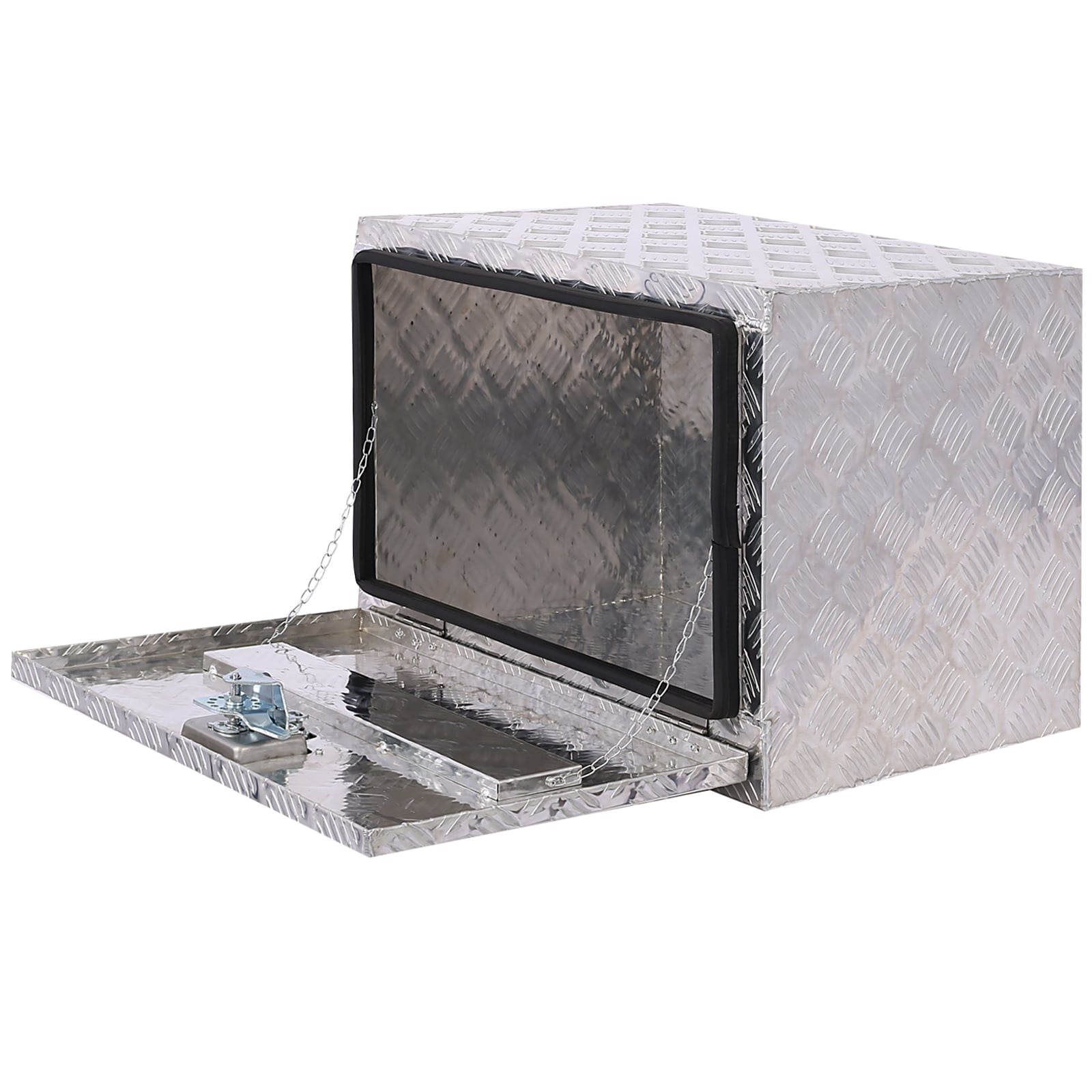 Caja de herramientas para camioneta bajo el chasis de aluminio plateado de 24 pulgadas x 17.3 pulgadas x 17.7 pulgadas Maocao Hoom BH81858
