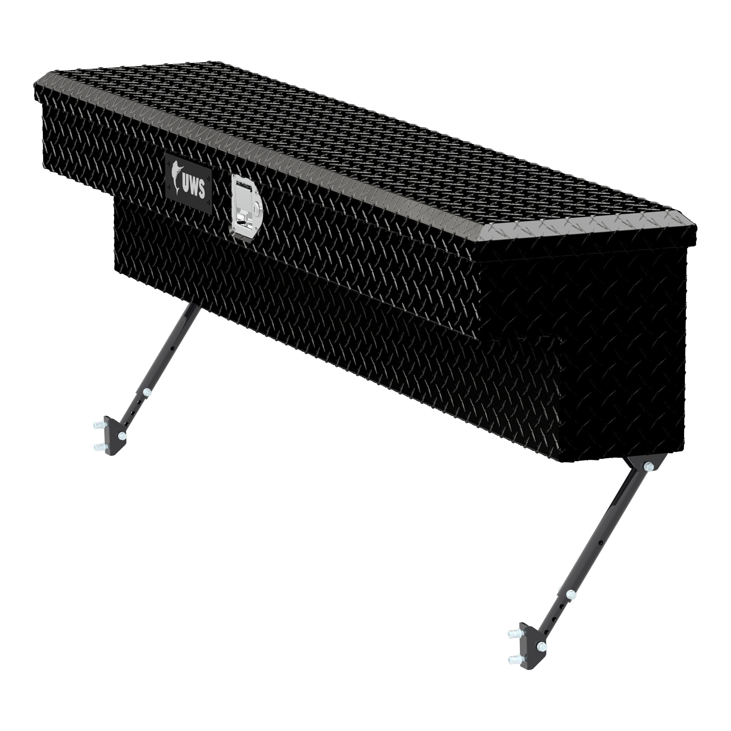 Caja de herramientas lateral de aluminio negro brillante UWS 60.000 pulgadas x 11.375 pulgadas x 11.000 pulgadas - Modelo EC30122-MK2