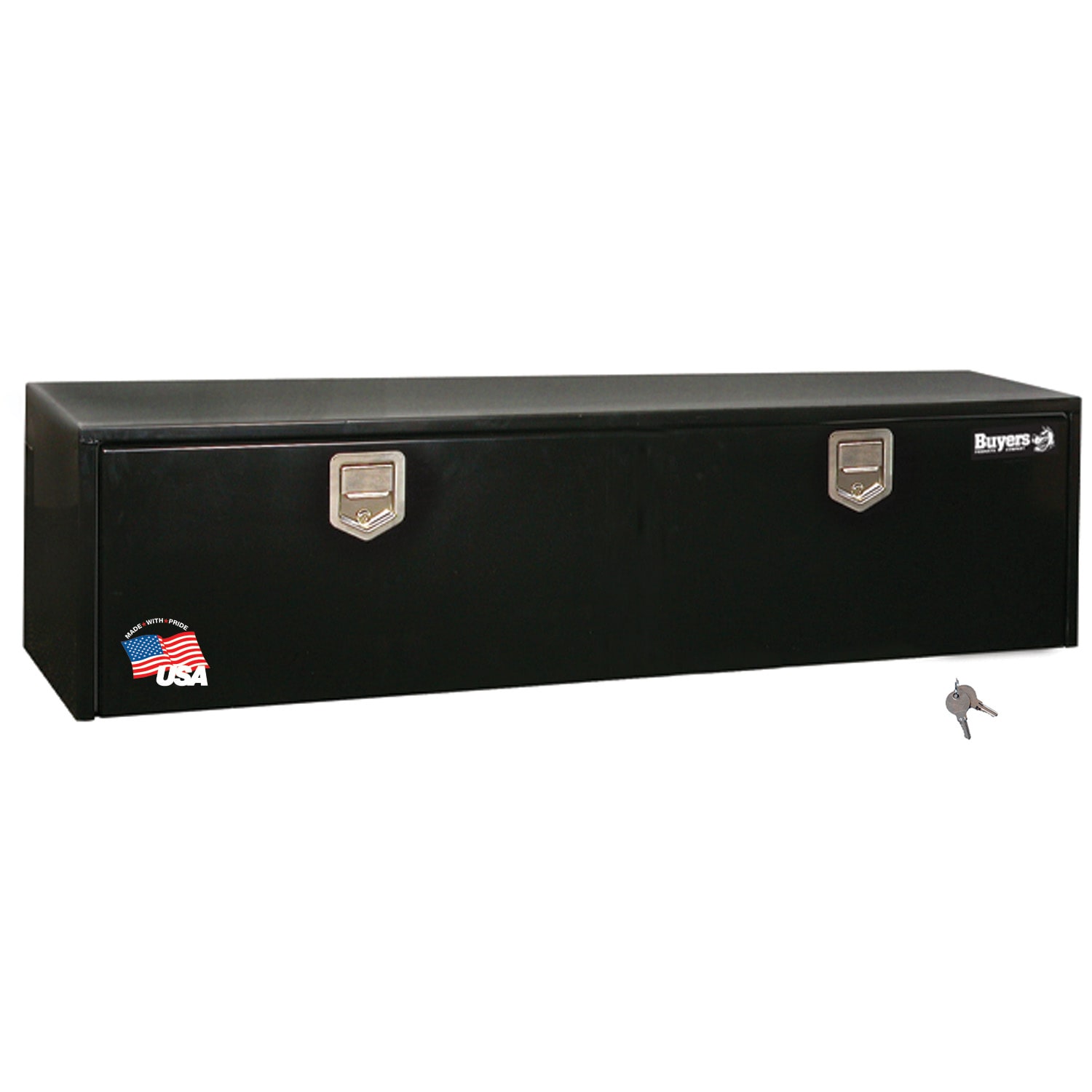 Caja de herramientas negra de acero para camión bajo de Buyers Products de 60 pulgadas x 18 pulgadas x 18 pulgadas