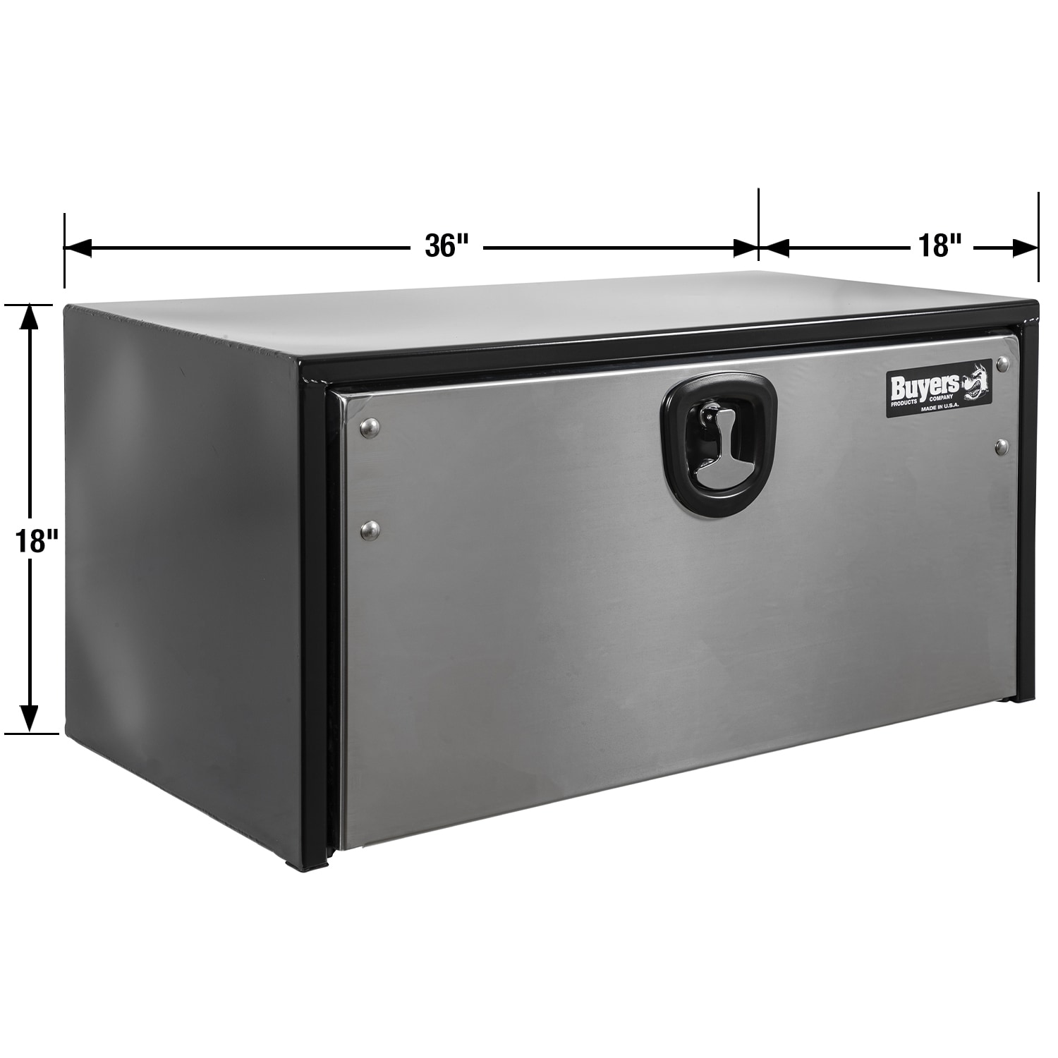 Caja de herramientas para camión bajo de acero negro de 36 pulgadas x 18 pulgadas x 18 pulgadas de Buyers Products
