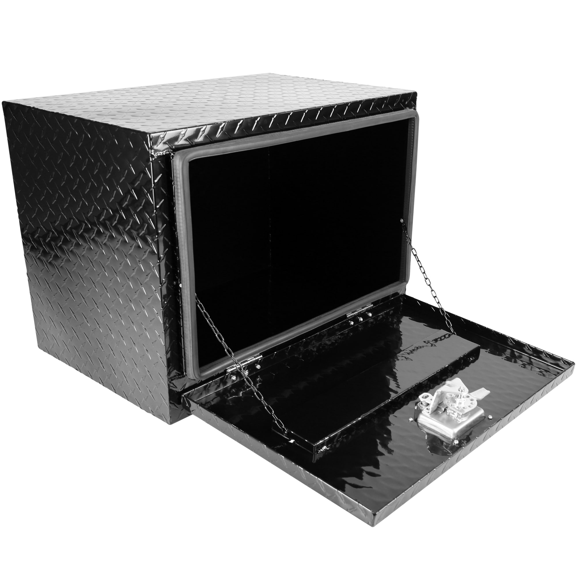 Caja de herramientas lateral para camioneta de aluminio negro de montaje lateral Kahomvis 24.2 pulgadas x 17.1 pulgadas x 17.9 pulgadas YS-QPW1-140