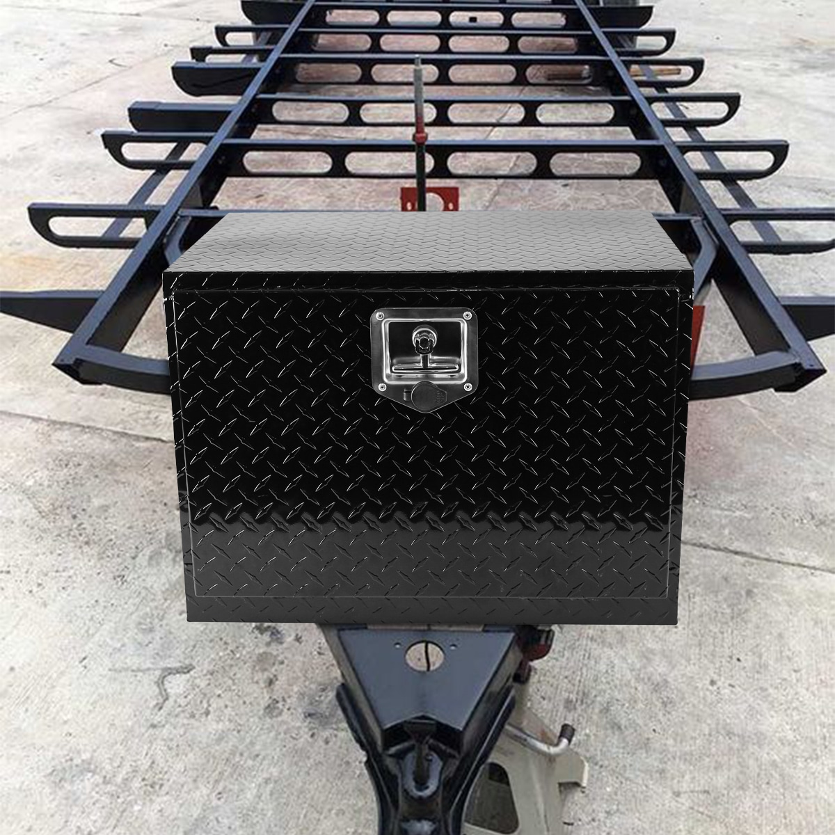 Caja de herramientas lateral para camioneta de aluminio negro de montaje lateral Kahomvis 24.2 pulgadas x 17.1 pulgadas x 17.9 pulgadas YS-QPW1-140