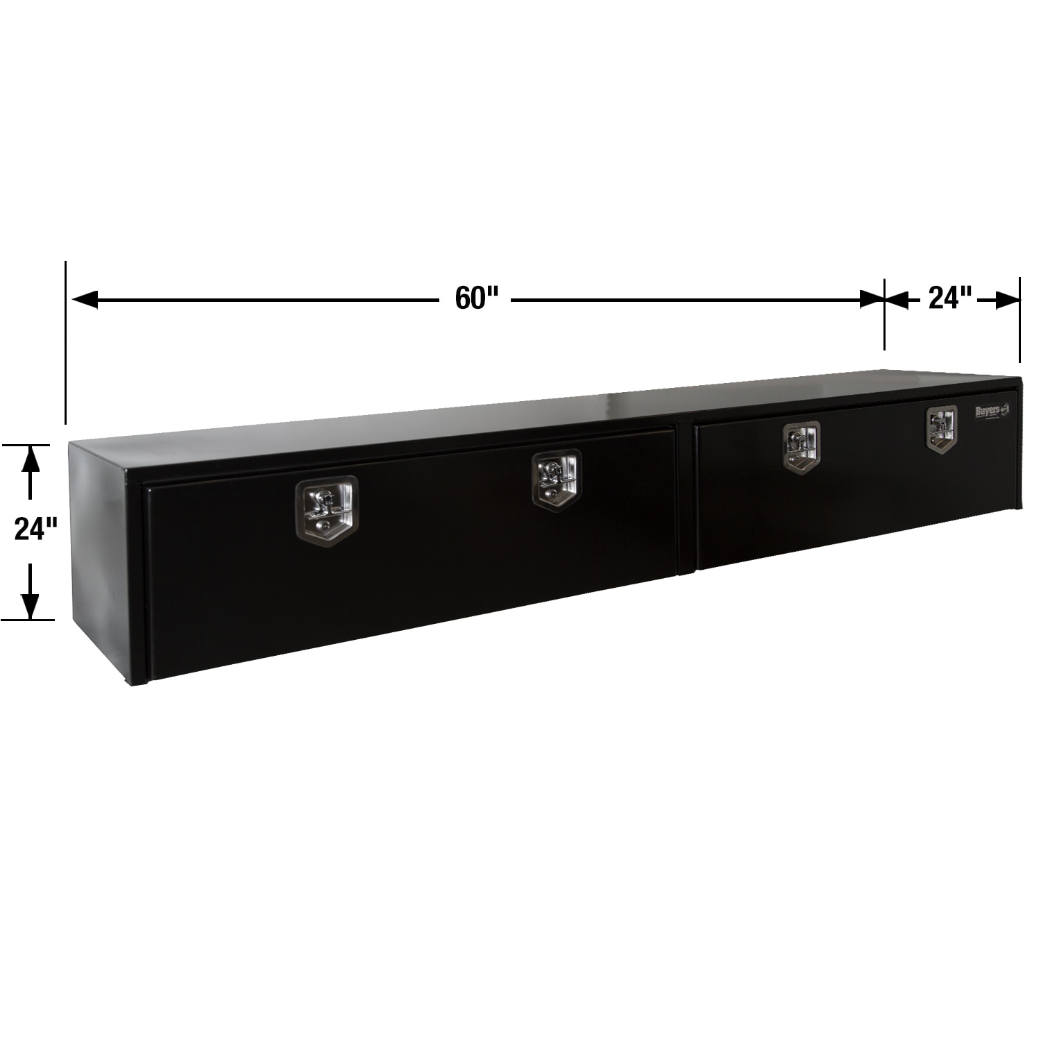 Caja de herramientas para camión en acero negro de montaje superior de 96 pulgadas x 13 pulgadas x 16 pulgadas de Buyers Products