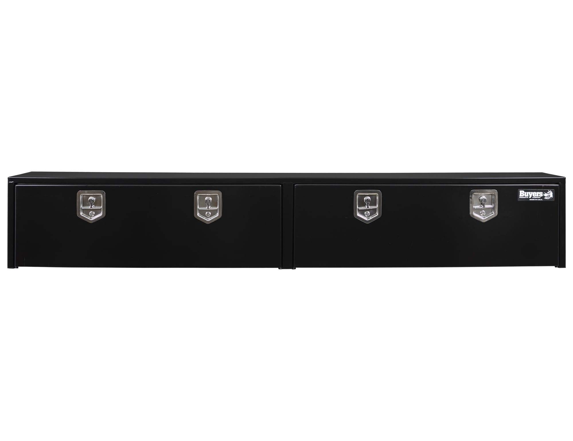 Caja de herramientas para camión en acero negro de montaje superior de 96 pulgadas x 13 pulgadas x 16 pulgadas de Buyers Products