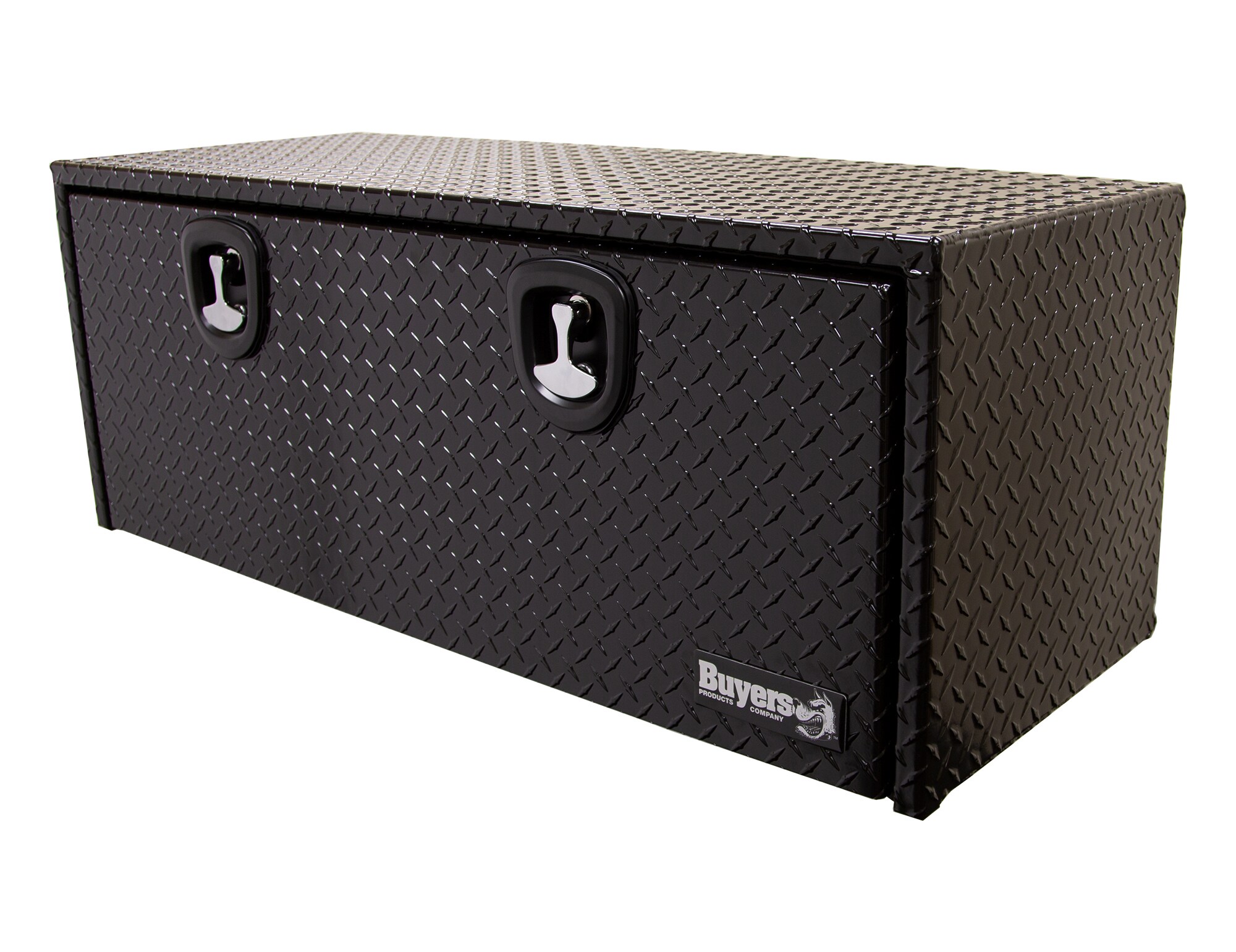 Caja de herramientas para camión de aluminio negro con patrón de diamante de 48 pulgadas x 24 pulgadas x 24 pulgadas de Buyers Products