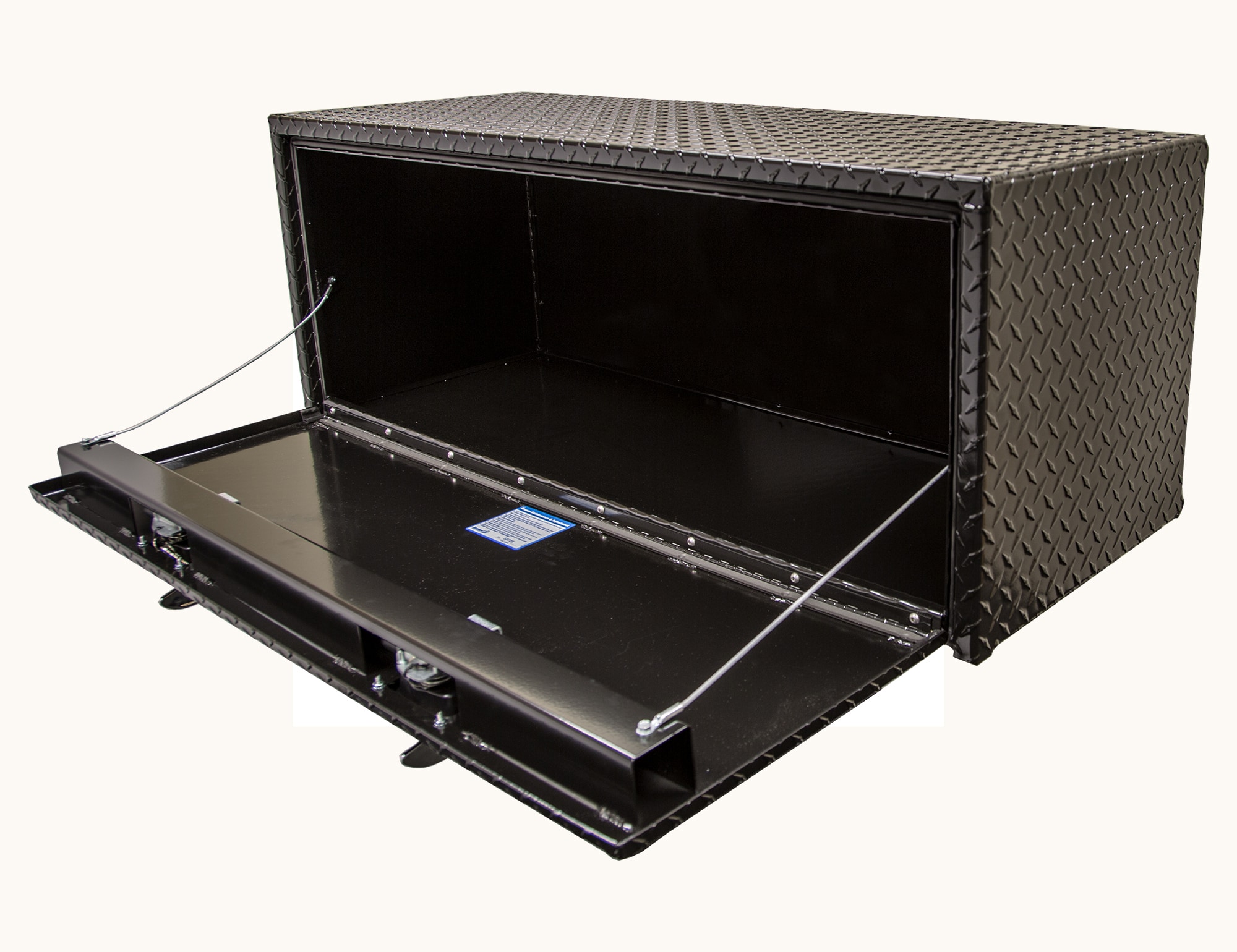 Caja de herramientas para camión de aluminio negro con patrón de diamante de 48 pulgadas x 24 pulgadas x 24 pulgadas de Buyers Products