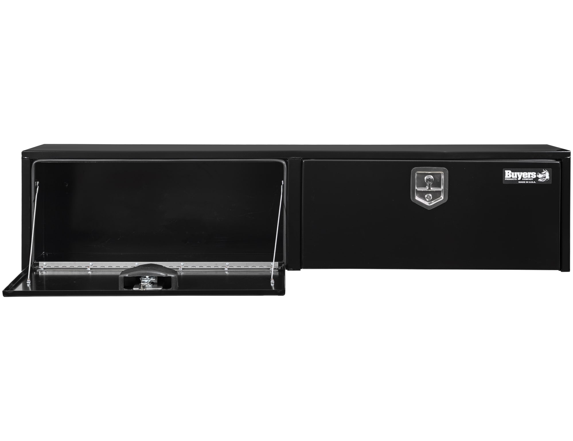 Caja de herramientas para camioneta de montaje superior de acero negro de 88 pulgadas x 16 pulgadas x 18 pulgadas de Buyers Products 1702990.