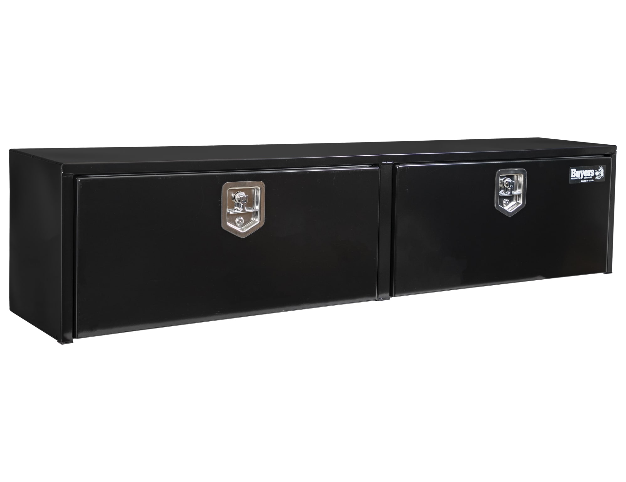 Caja de herramientas para camioneta de montaje superior de acero negro de 88 pulgadas x 16 pulgadas x 18 pulgadas de Buyers Products 1702990.
