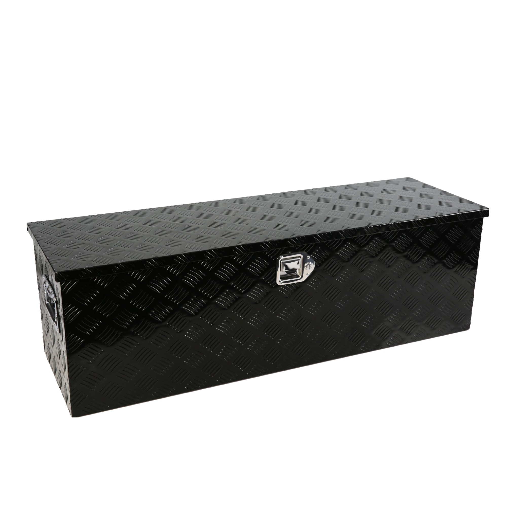 Caja de herramientas negra de aluminio para camioneta montada en el lateral de Kahomvis de 48 pulgadas x 15.17 pulgadas x 15.16 pulgadas