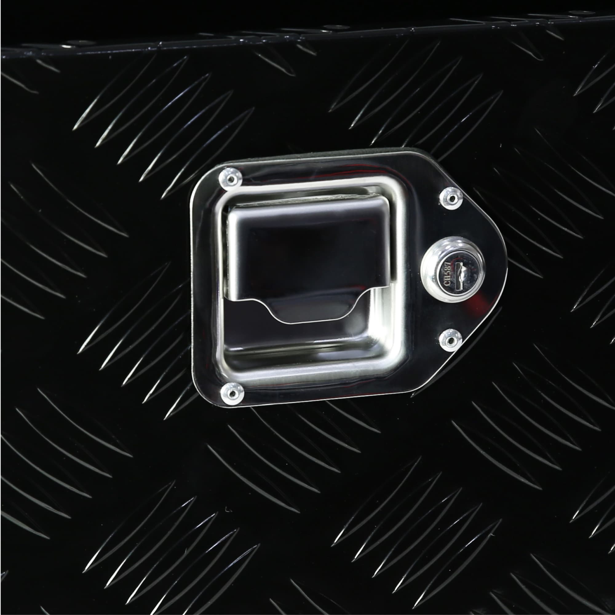 Caja de herramientas negra de aluminio para camioneta montada en el lateral de Kahomvis de 48 pulgadas x 15.17 pulgadas x 15.16 pulgadas
