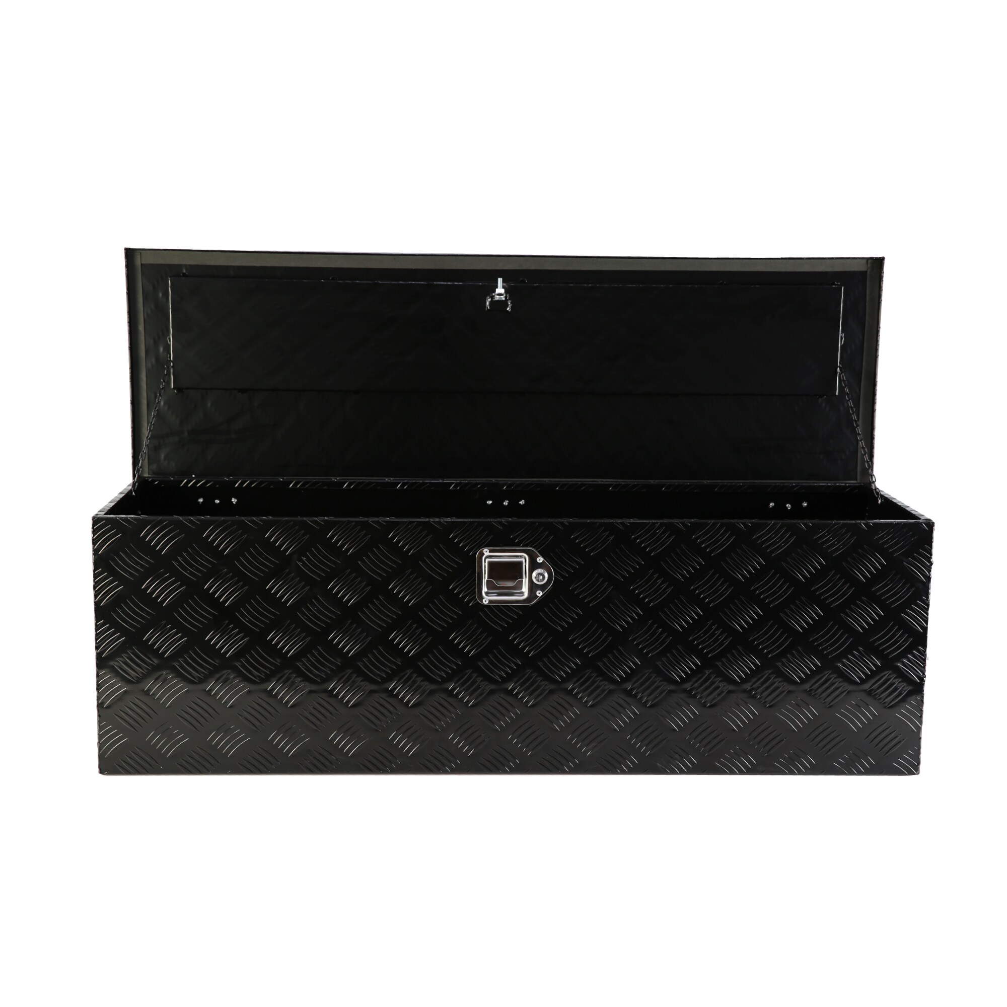 Caja de herramientas negra de aluminio para camioneta montada en el lateral de Kahomvis de 48 pulgadas x 15.17 pulgadas x 15.16 pulgadas