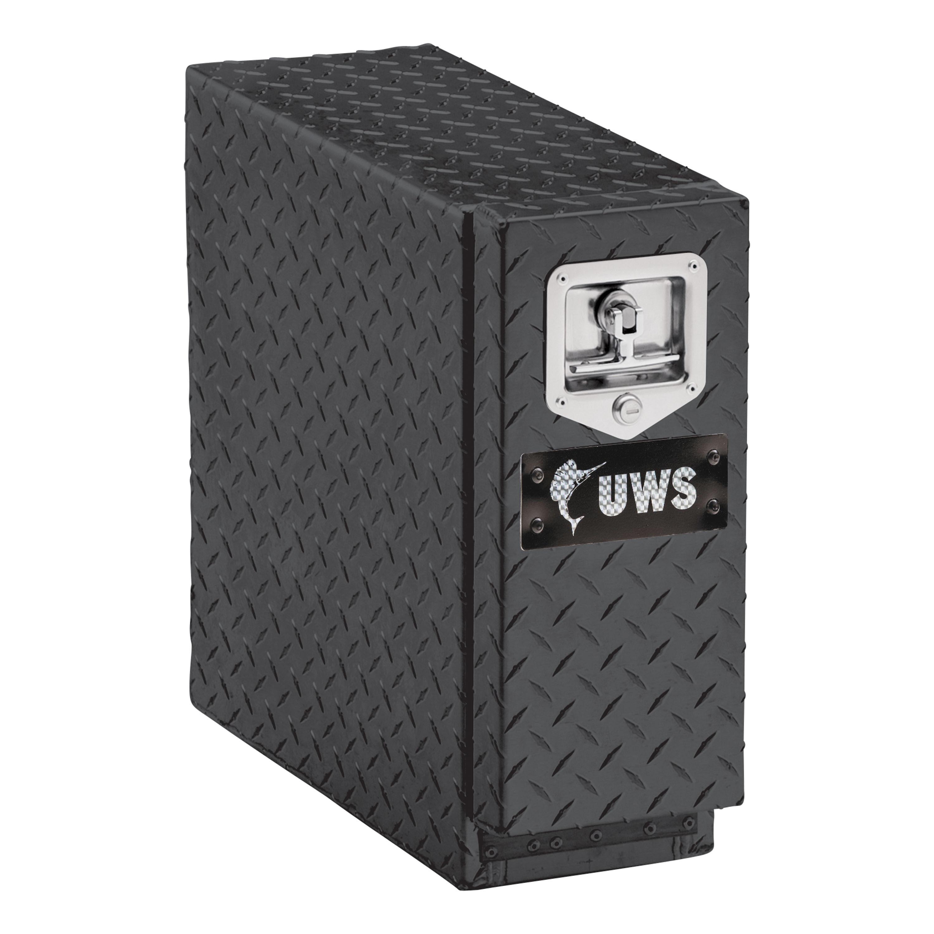 Caja de herramientas para camión acabado en aluminio negro brillante de 22.375 pulgadas x 7.875 pulgadas x 18.75 pulgadas UWS EC20052