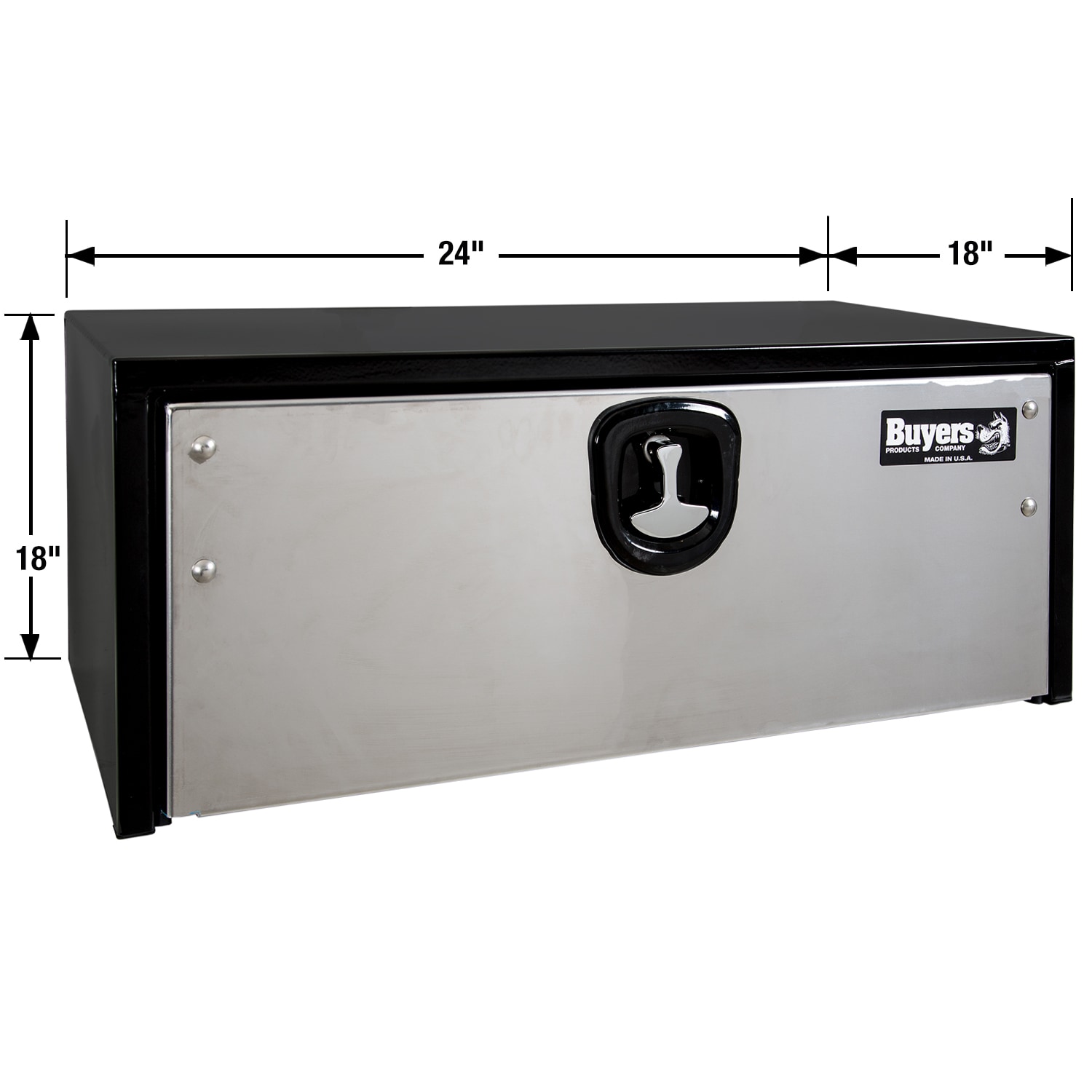 Caja de herramientas negra de acero para camión de 24 pulgadas x 18 pulgadas x 18 pulgadas de Buyers Products 1702700MPP