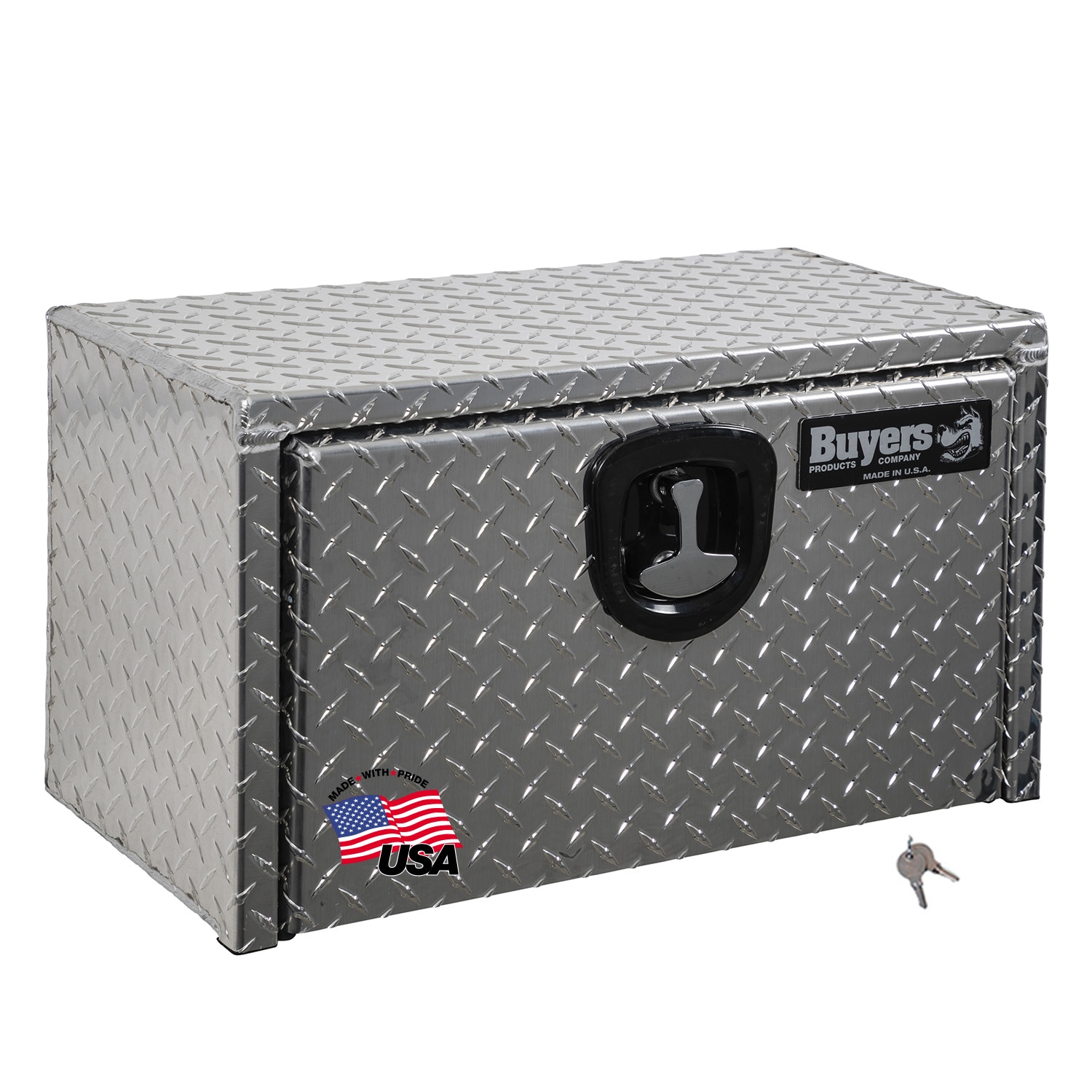 Caja de herramientas para camión bajo de aluminio con textura de diamante de 18 pulgadas x 12 pulgadas x 14 pulgadas de Buyers Products