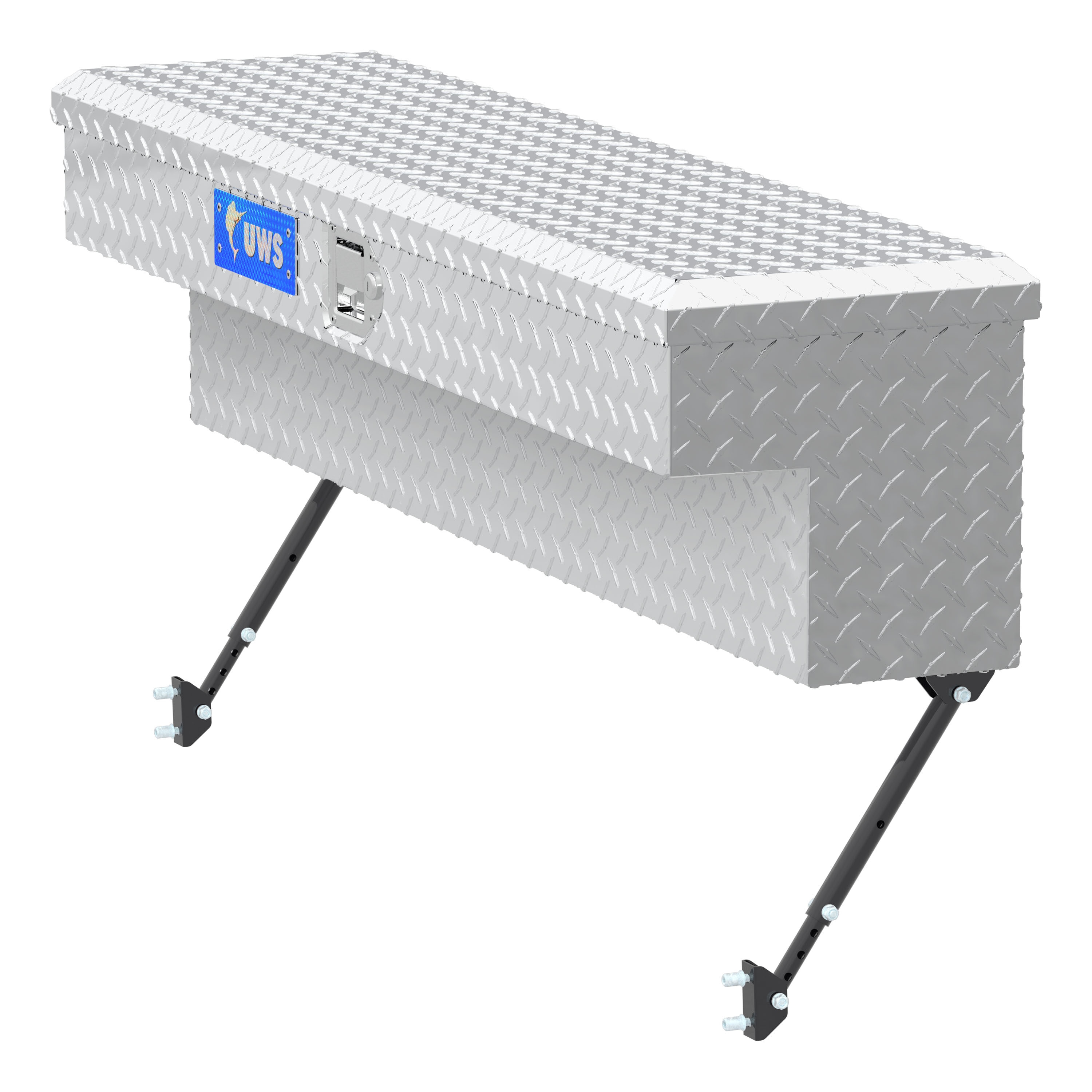 Caja de herramientas lateral para camión de aluminio brillante de 48.000 pulgadas x 11.375 pulgadas x 11.000 pulgadas UWS EC30091-MK2