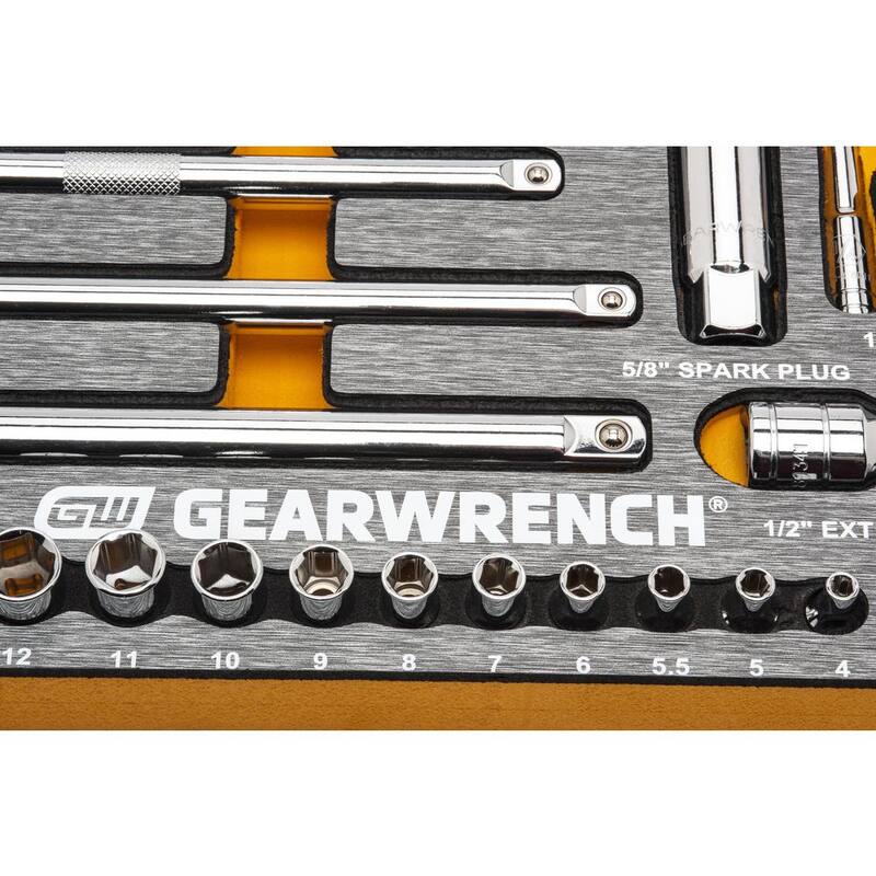 Set de herramientas mecánicas GEARWRENCH 120XP de 1/4 in., 3/8 in. y 1/2 in. con almacenamiento de EVA (126 piezas) - 8307182999CB