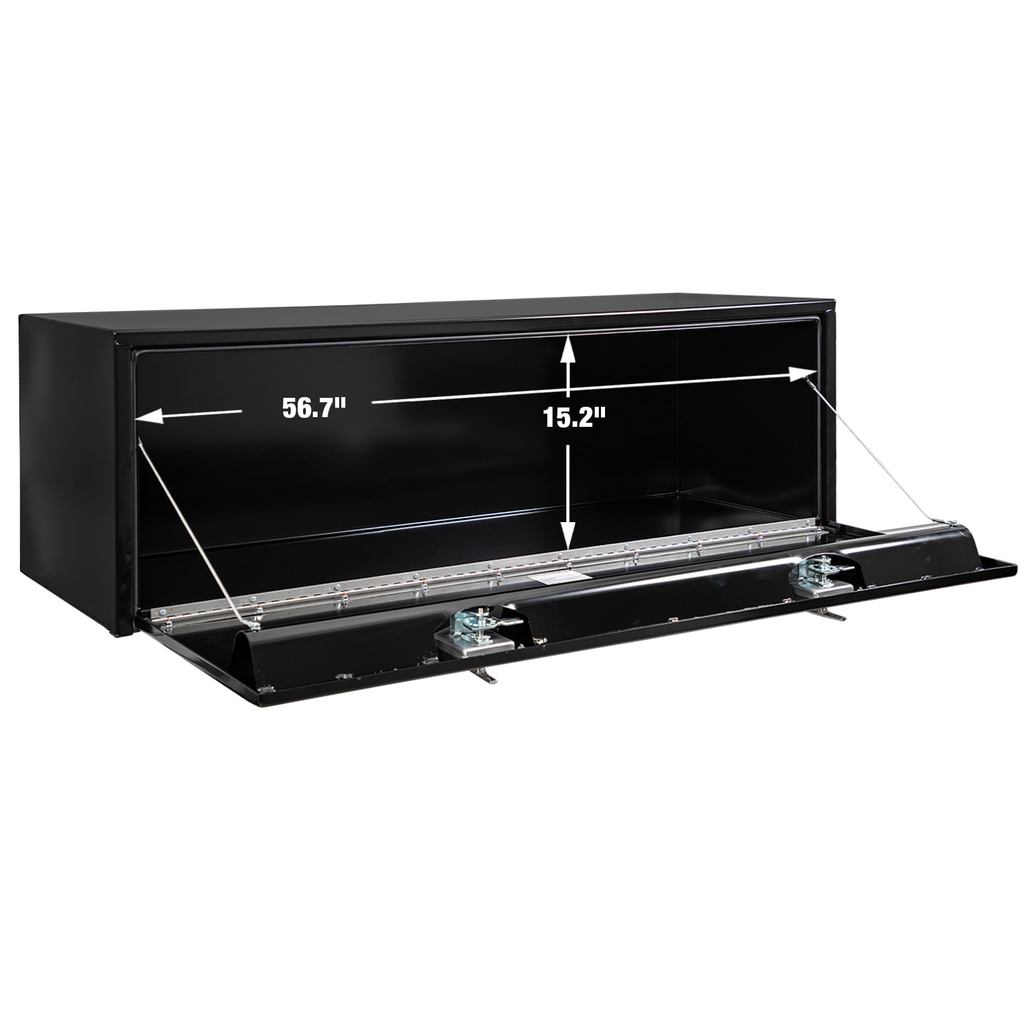 Caja de herramientas para camión de acero negro debajo del chasis de 60.75 pulgadas x 18.5 pulgadas x 18.5 pulgadas de Buyers Products