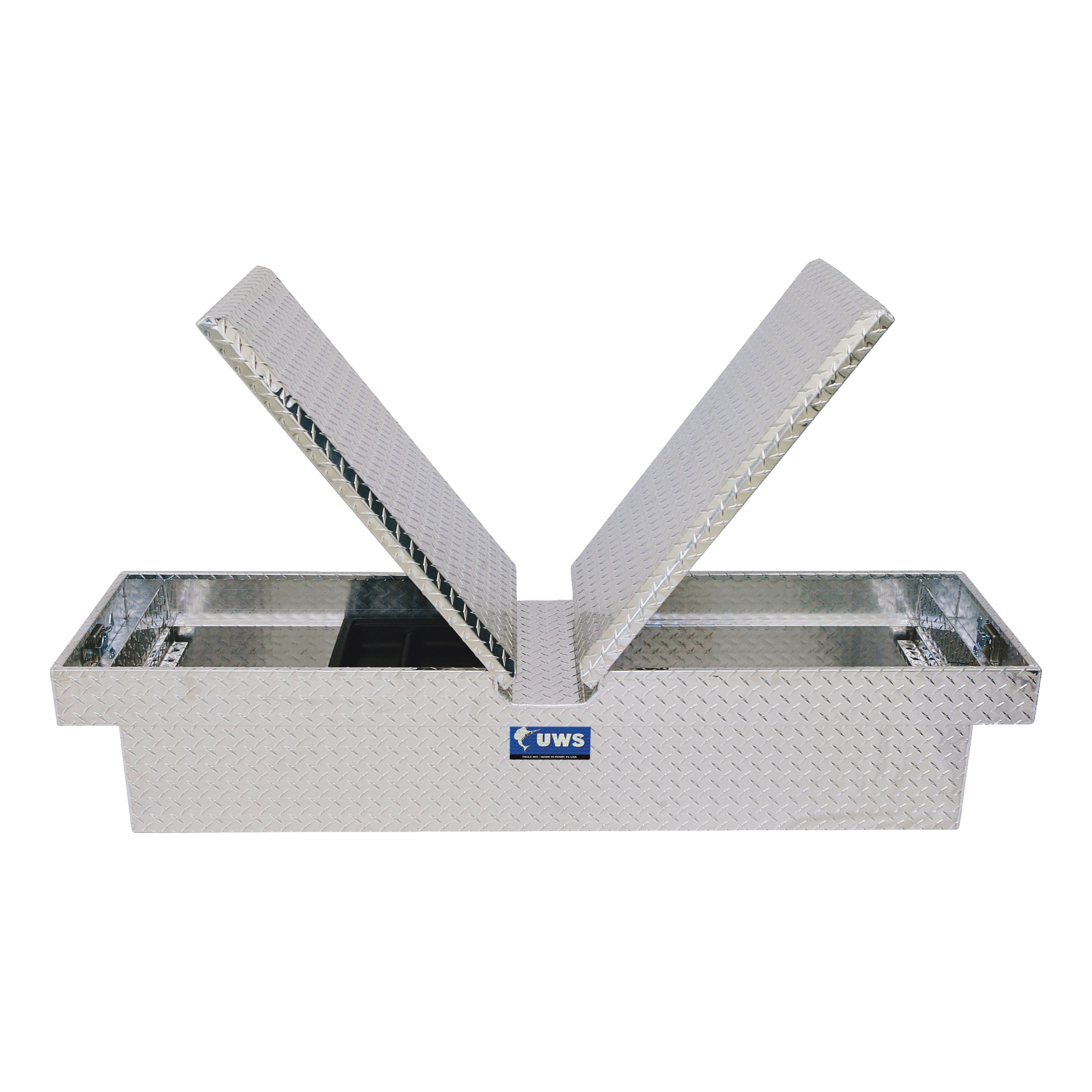 Caja de herramientas para camión tipo crossover de aluminio brillante de 72.875 pulgadas x 20 pulgadas x 14.75 pulgadas