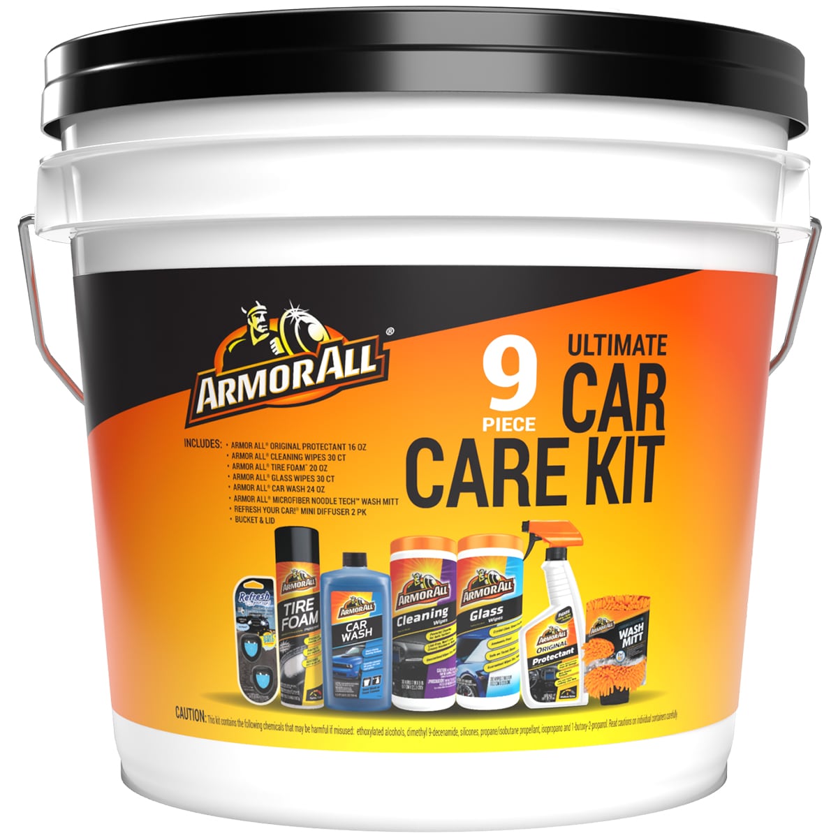 Kit de cuidado para auto Armor All de 9 piezas para lavado/encerado exterior del auto