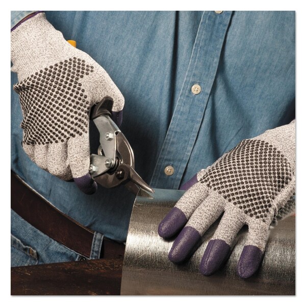 Guantes de Nitrilo Morados Kleenguard G60, Largo de 230 mm, Mediano/Talla 8, Blanco/Negro, Par - 97431