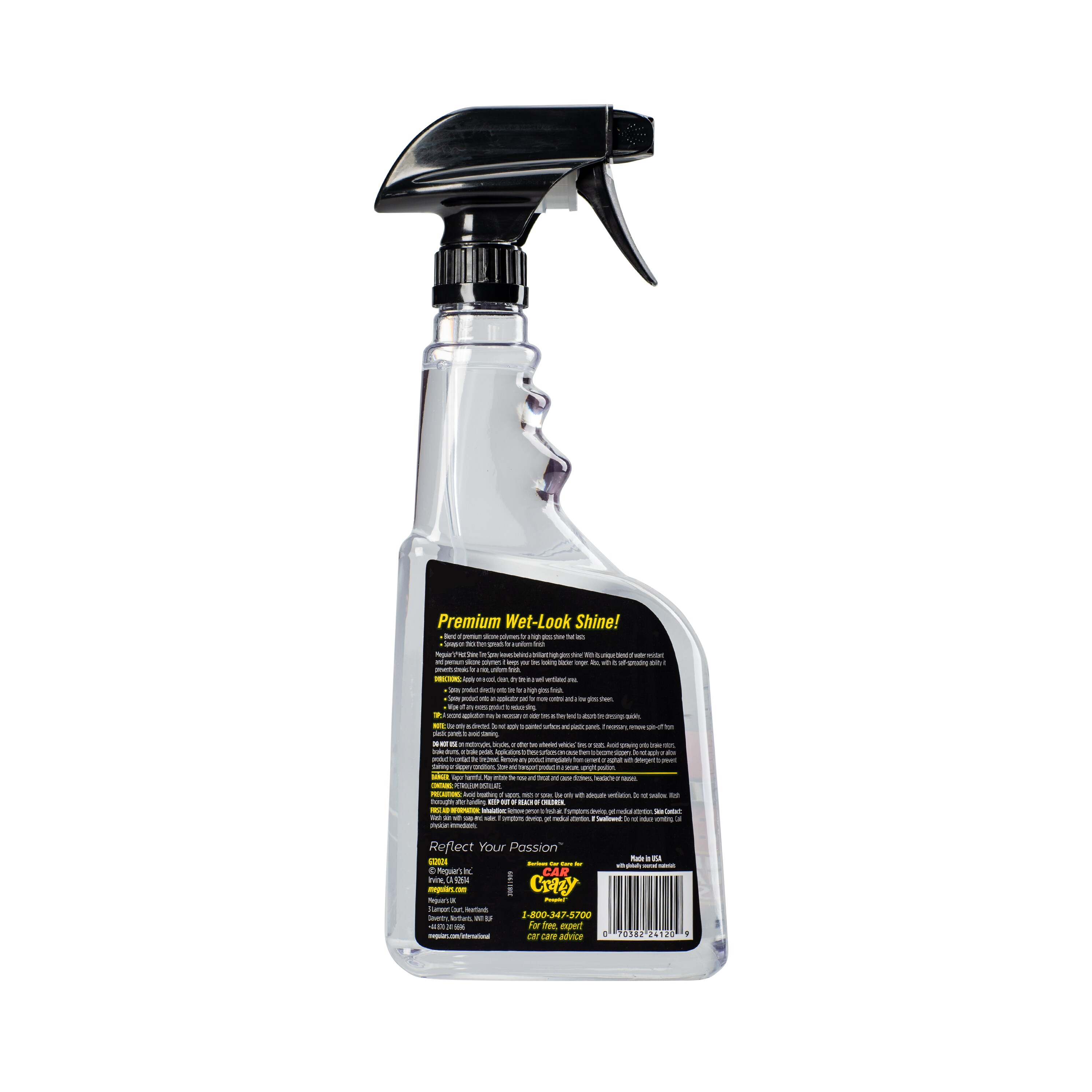 Meguiar's Hot Shine Spray para Llantas 24 Onzas Limpieza Exterior de Auto G12024