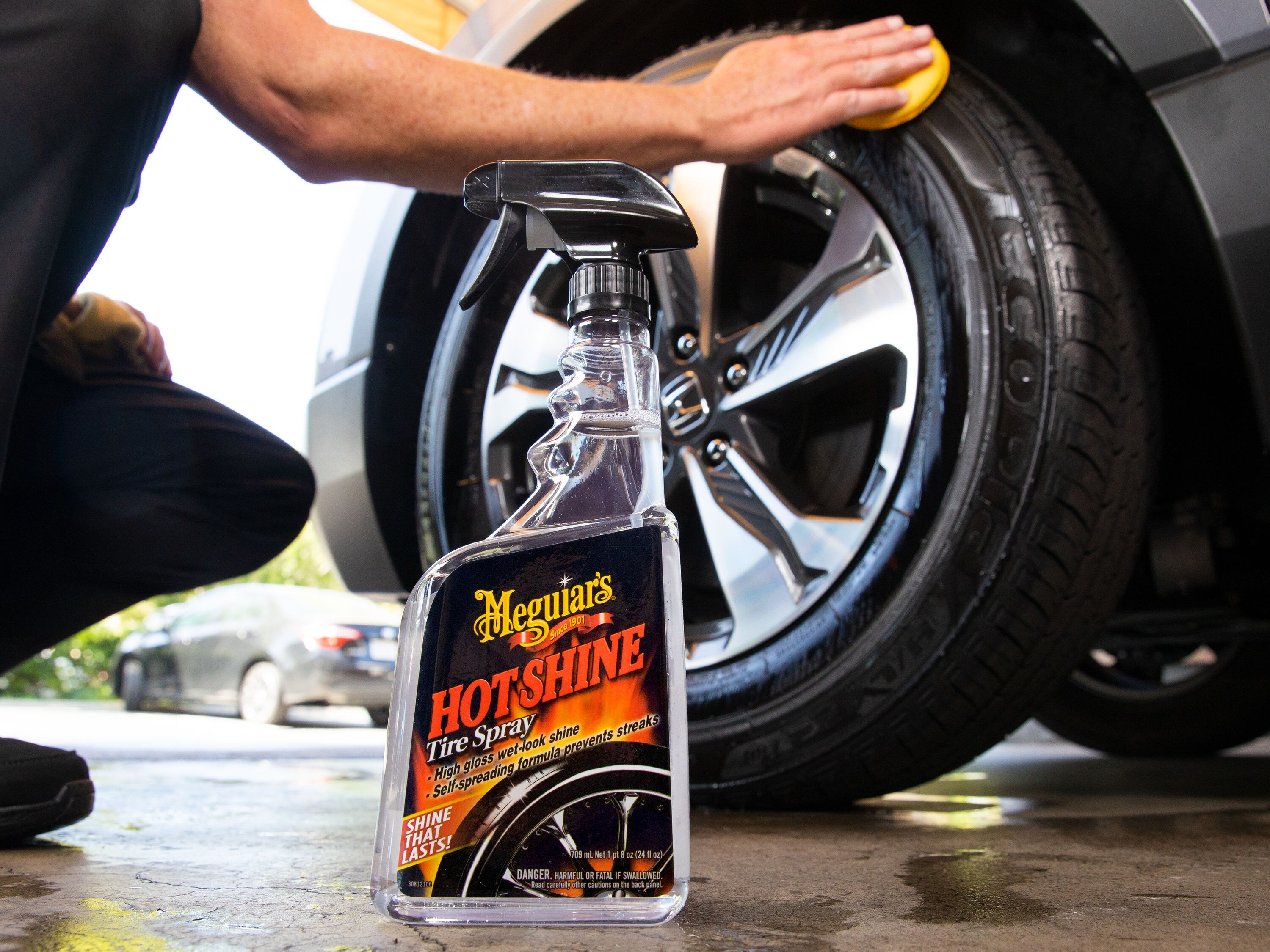 Meguiar's Hot Shine Spray para Llantas 24 Onzas Limpieza Exterior de Auto G12024