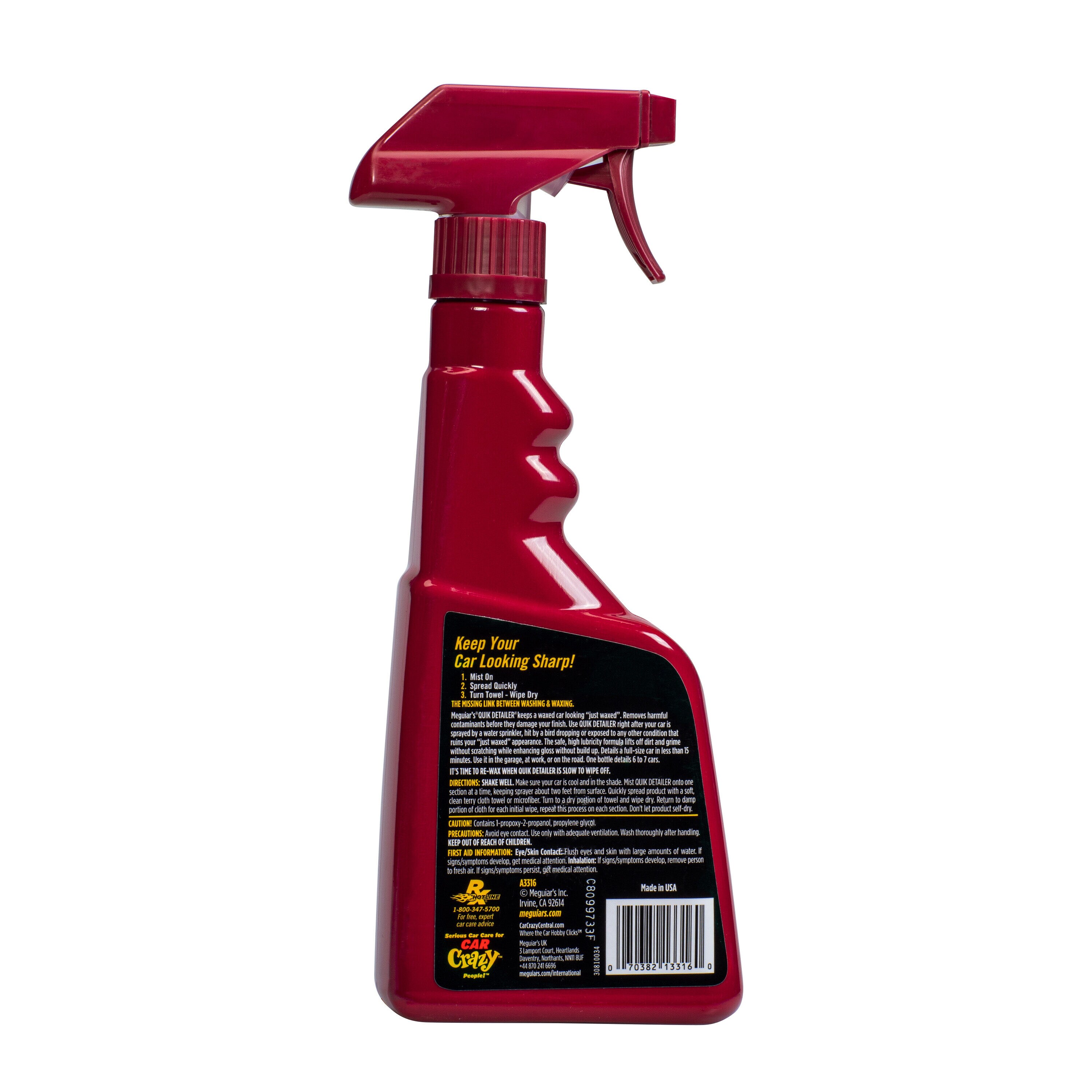 Meguiar's Detallador Rápido en Aerosol y Limpieza de 16 Onzas Líquidas para el Exterior del Auto A3316