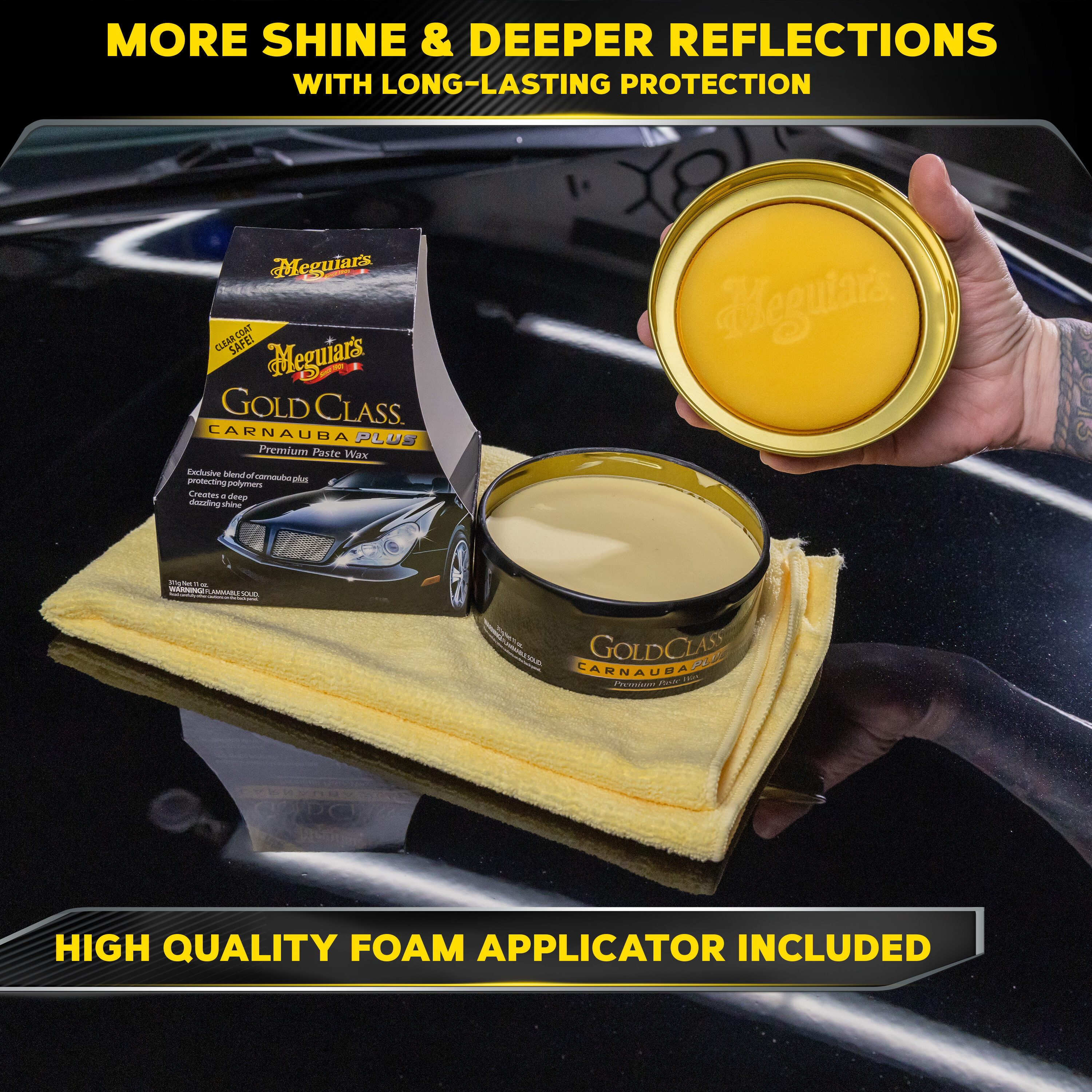 Cera para Auto Meguiar's Gold Class Carnauba Plus de 11 onzas G7014J