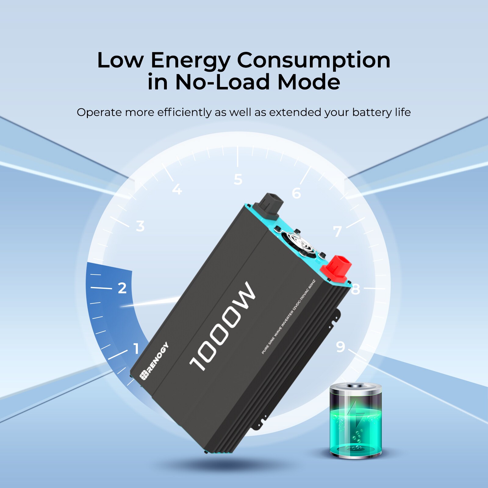 Inversor de energía de 1000 vatios Renogy RNG-INVT-1000-12V-P2