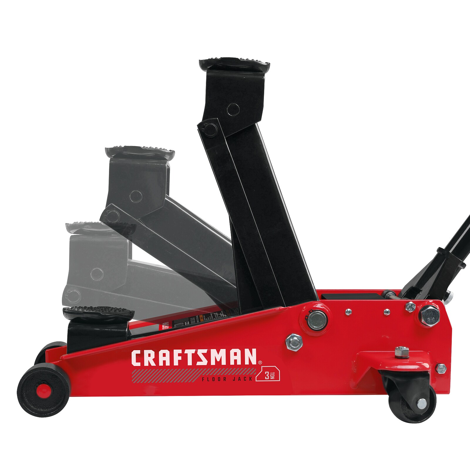Gato hidráulico de piso de acero negro de 3 toneladas Craftsmanship T830023