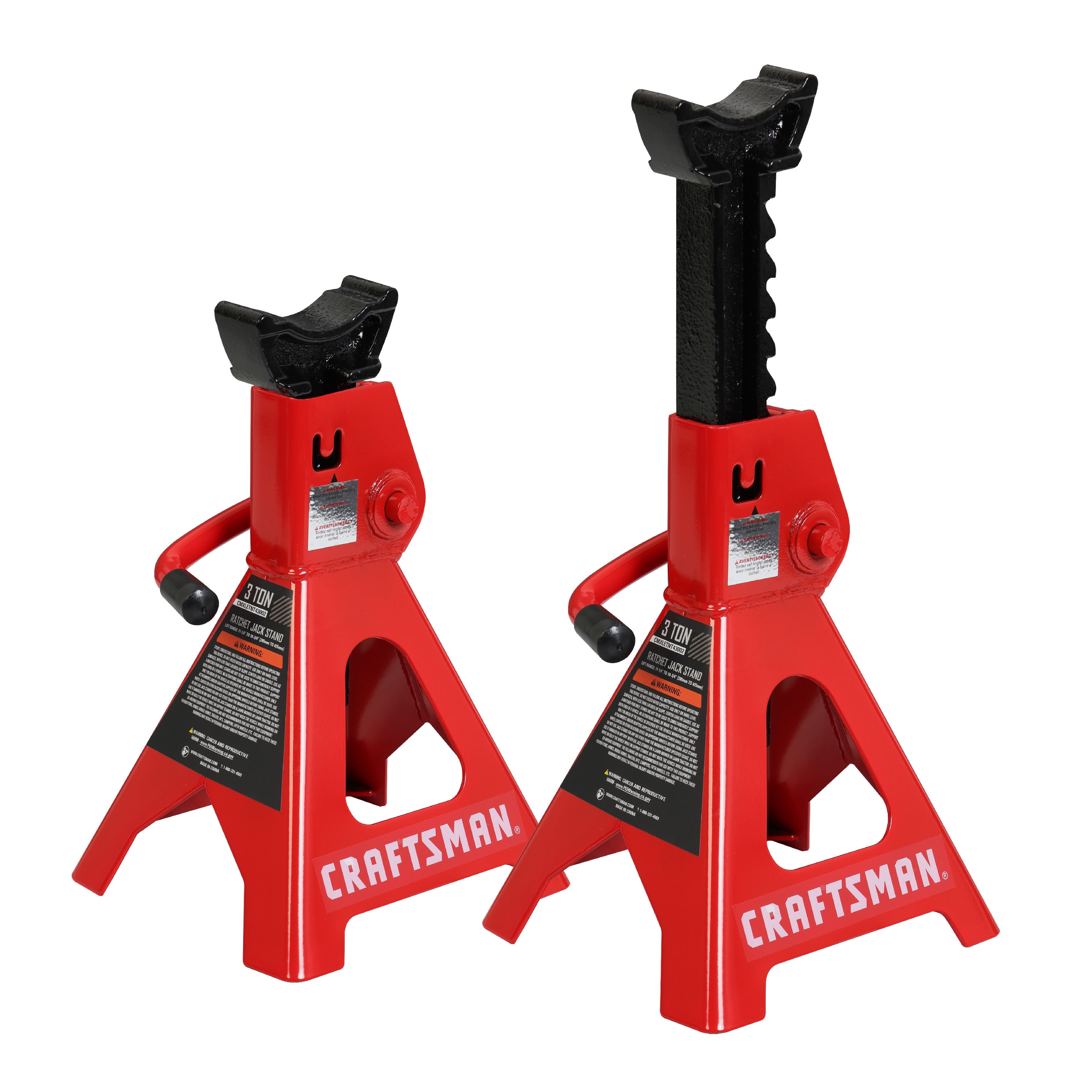 Juego de gatos manuales de acero negro de 3 toneladas de CRAFTSMAN