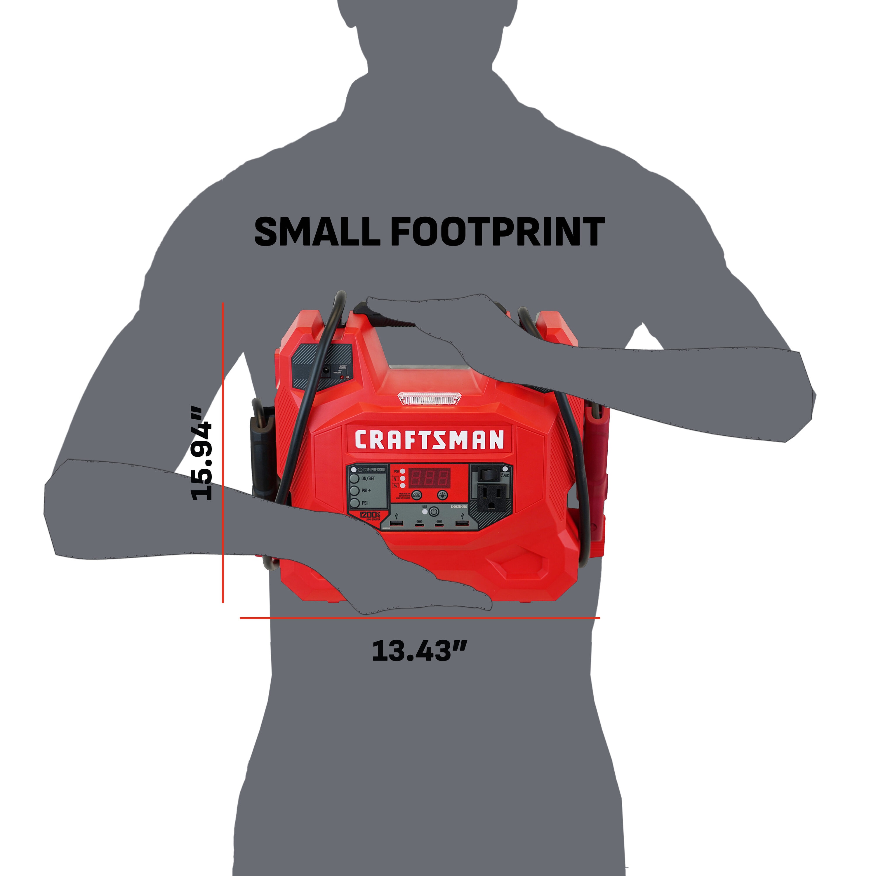 Arrancador de Batería Portátil de Coche de 1200 amperios y 12 voltios con Pantalla Digital - Modelo CMXCESM256 de CRAFTSMAN