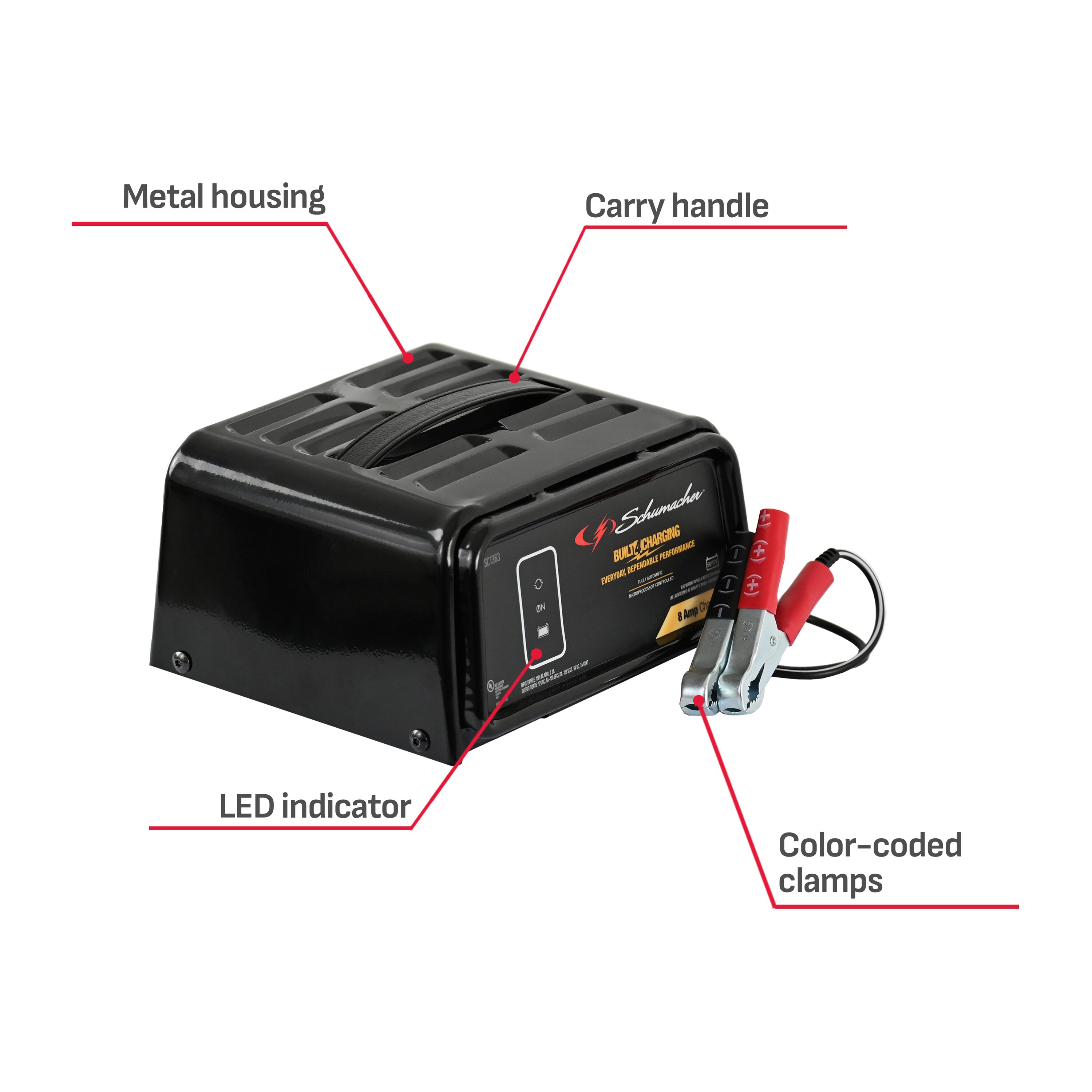Cargador de batería para carro Schumacher Electric de 8 amperios, 6/12 voltios SC1363