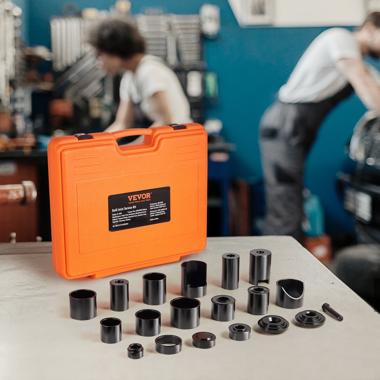 Kit de prensa de junta de rótula VEVOR, 10 piezas herramienta kit, herramientas de instalación y remoción de junta de rótula en forma de C, para la mayoría de los autos de 2WD y 4WD, kit de reparación de juntas de rótula de servicio pesado para reparación automotriz