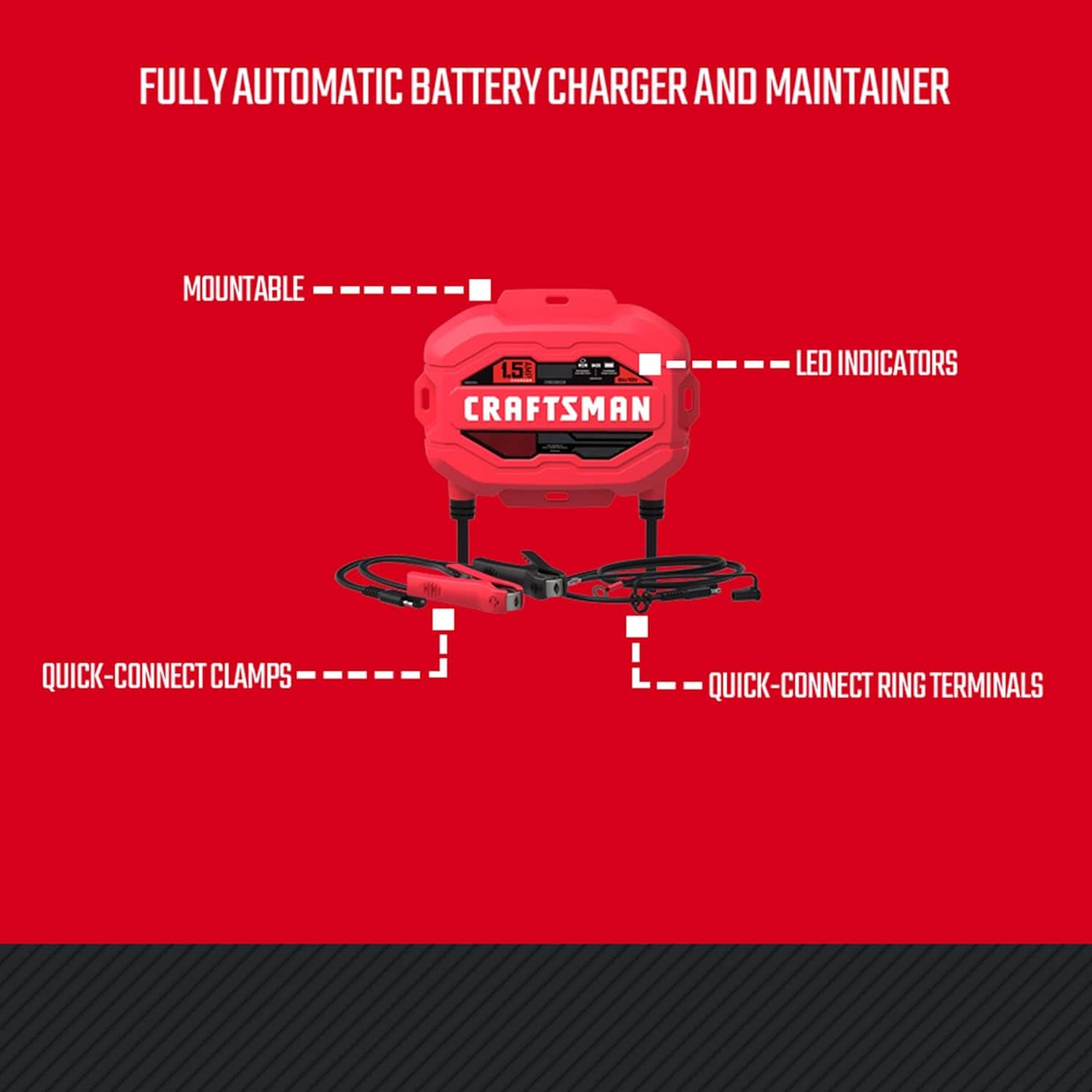 Cargador de batería para coche de 6/12 voltios de 1.5 amperios de CRAFTSMAN CMXCESM259