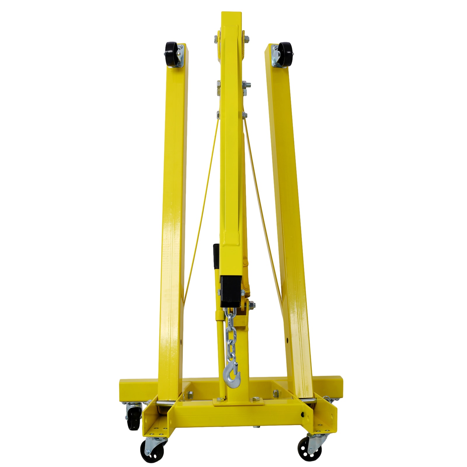 Grua plegable de motor Kahomvis de 2 toneladas, para levantar motores tipo cherry picker, con ruedas de hierro fundido.