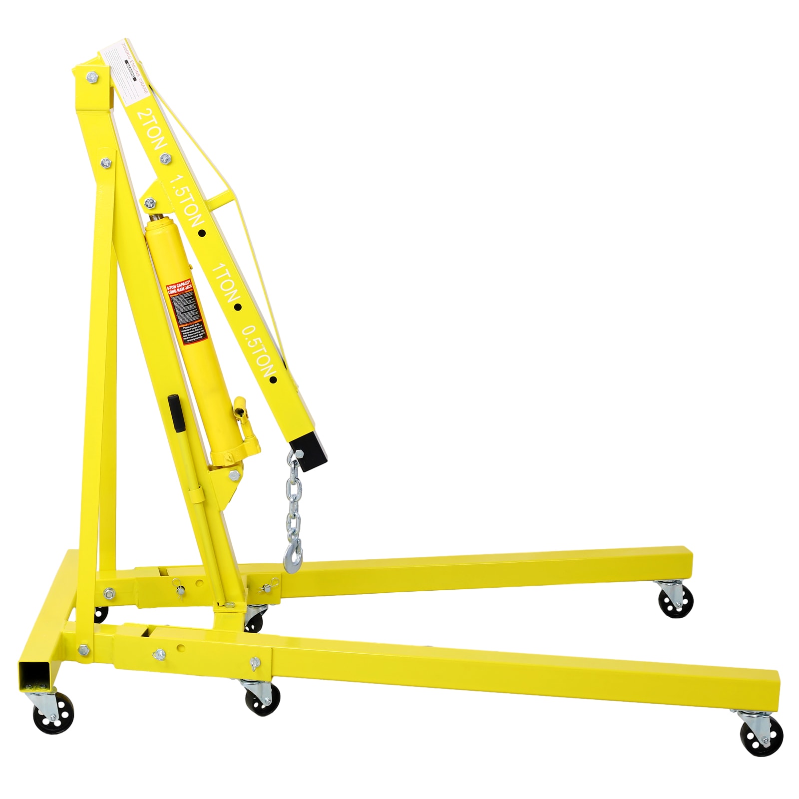 Grua plegable de motor Kahomvis de 2 toneladas, para levantar motores tipo cherry picker, con ruedas de hierro fundido.