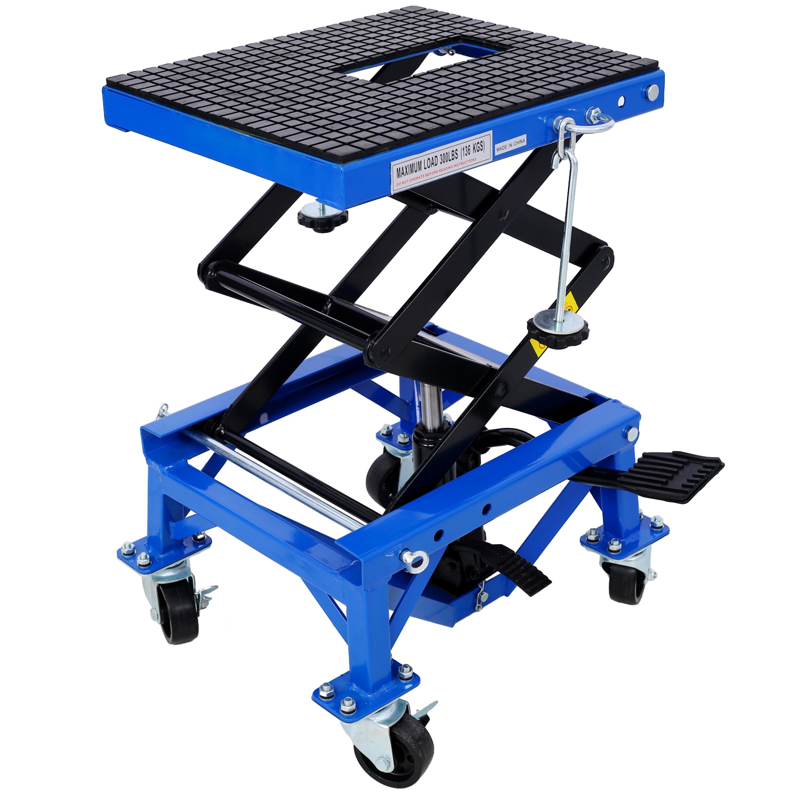 Gato hidráulico de tijera de acero azul de 0.13 toneladas Maocao Hoom FZ-77207