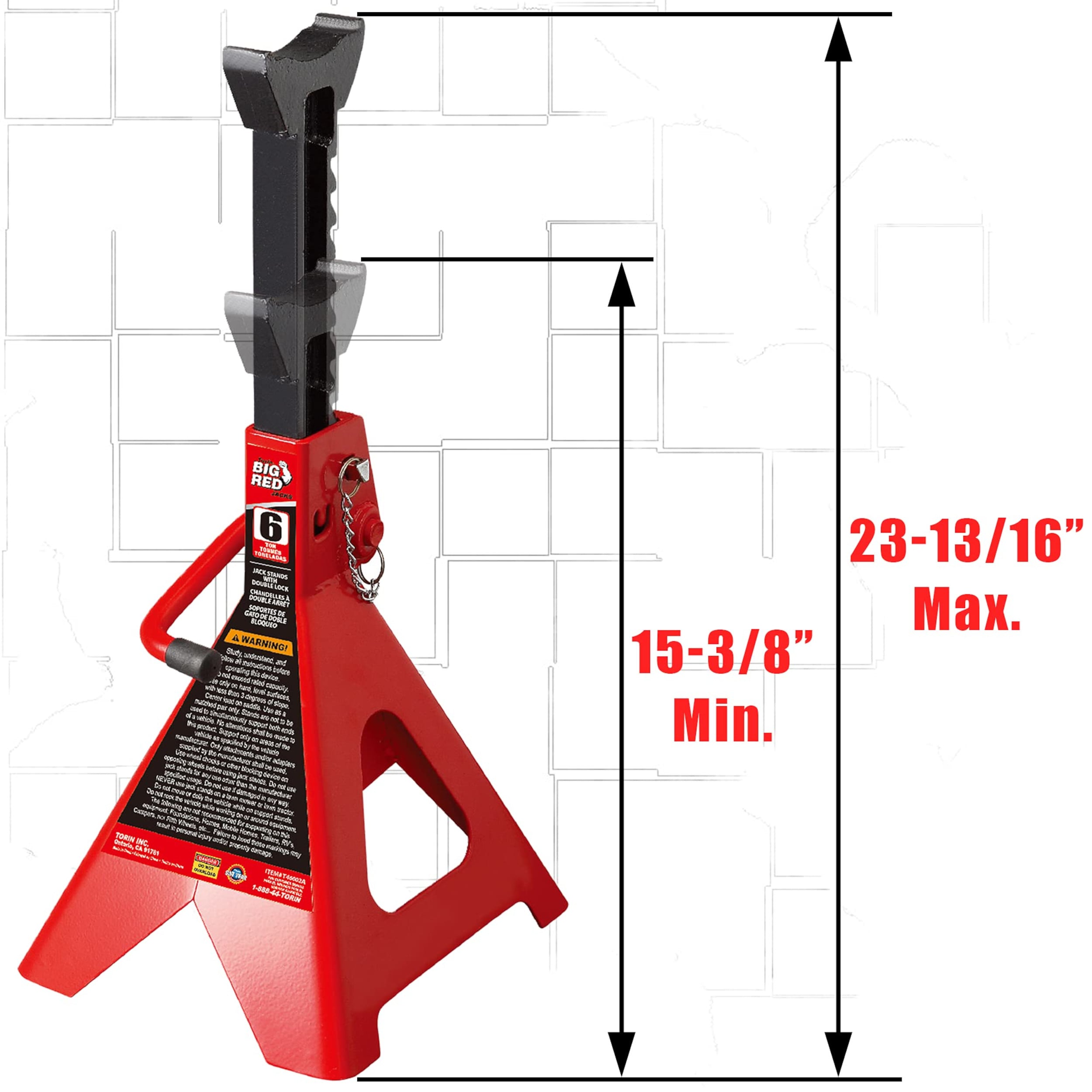 Gato de garras rojo de acero de 6 toneladas "Big Red" T46002A